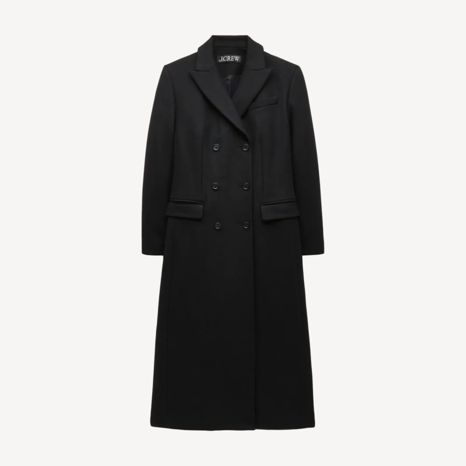 Double-breasted coat in wool-blend melton
