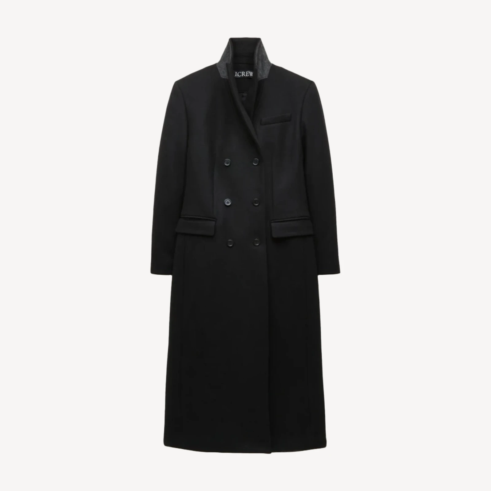 Double-breasted coat in wool-blend melton