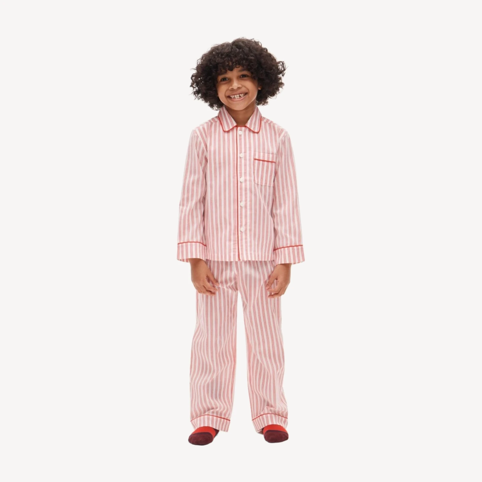 Kids' pajama set in ski print