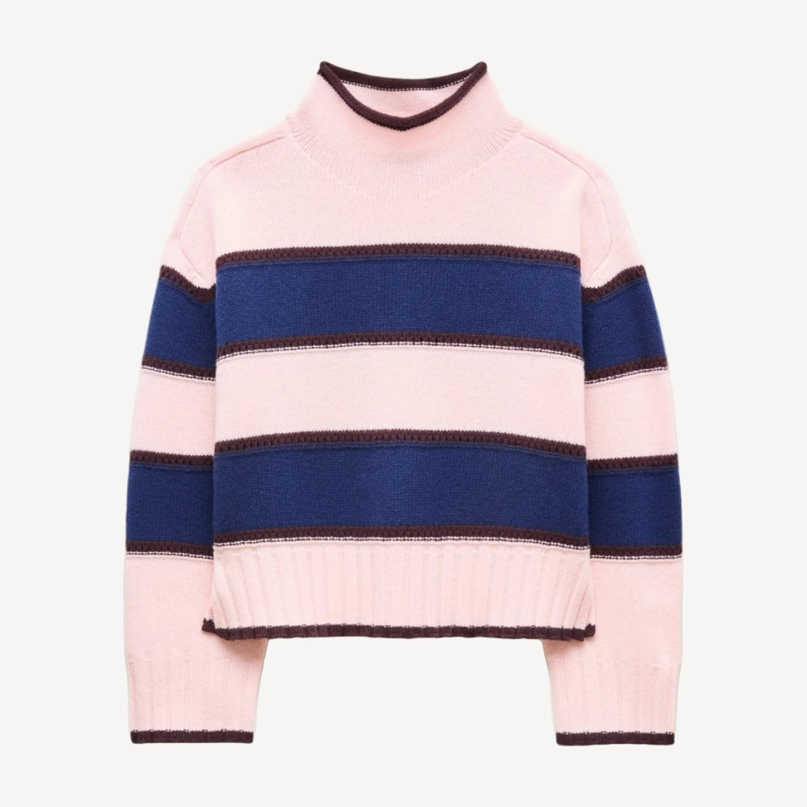 Vintage wool Rollneck™ sweater in rugby stripe