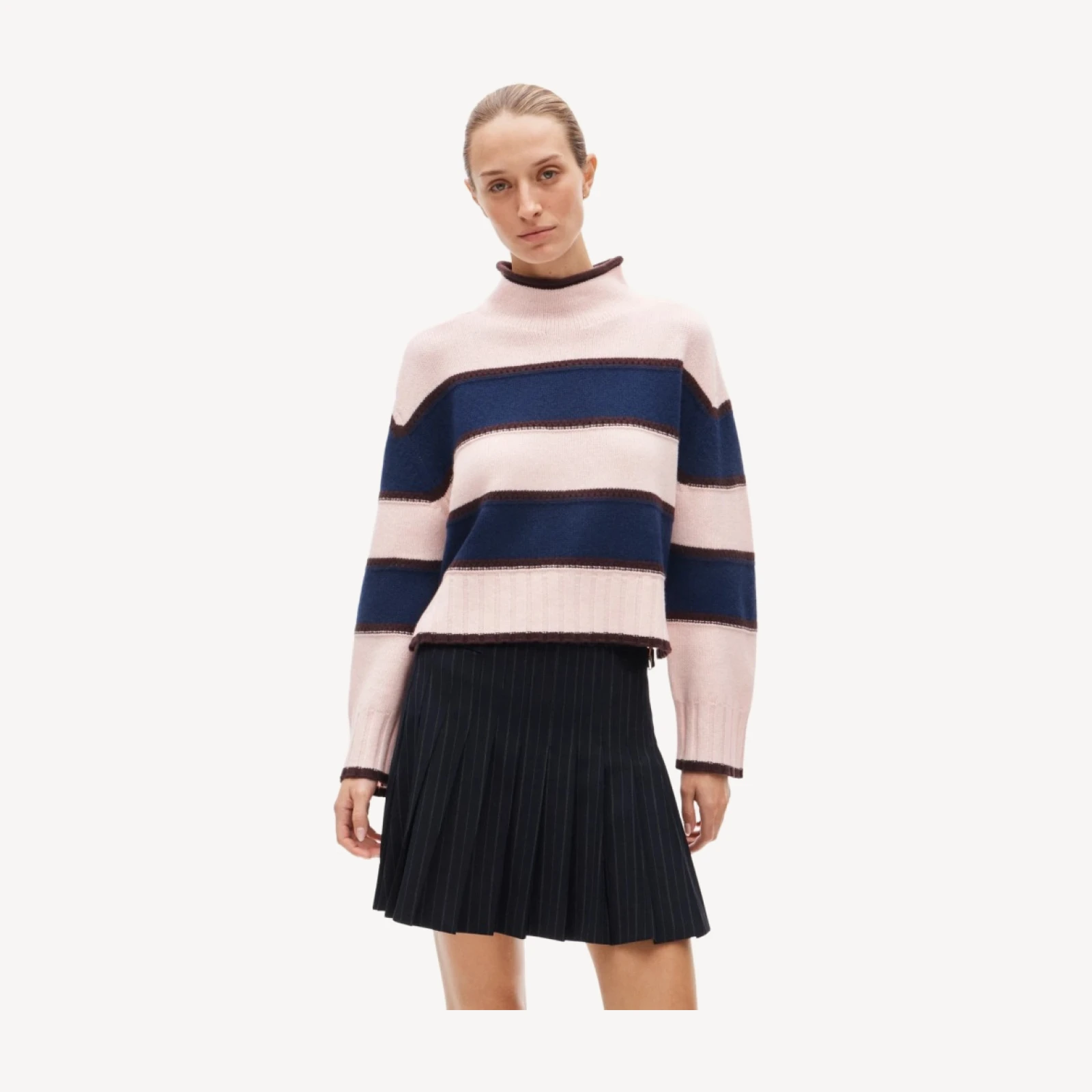 Vintage wool Rollneck™ sweater in rugby stripe