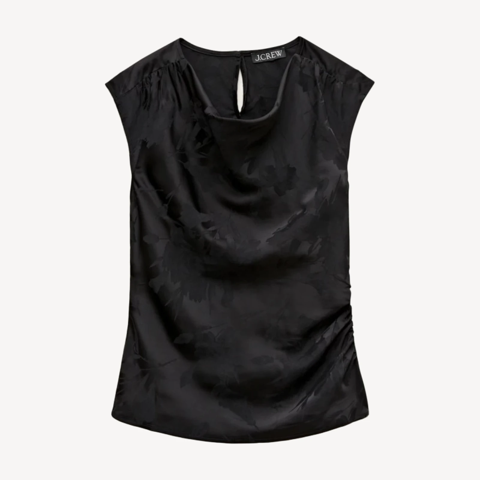 Cowlneck shell top in viscose jacquard