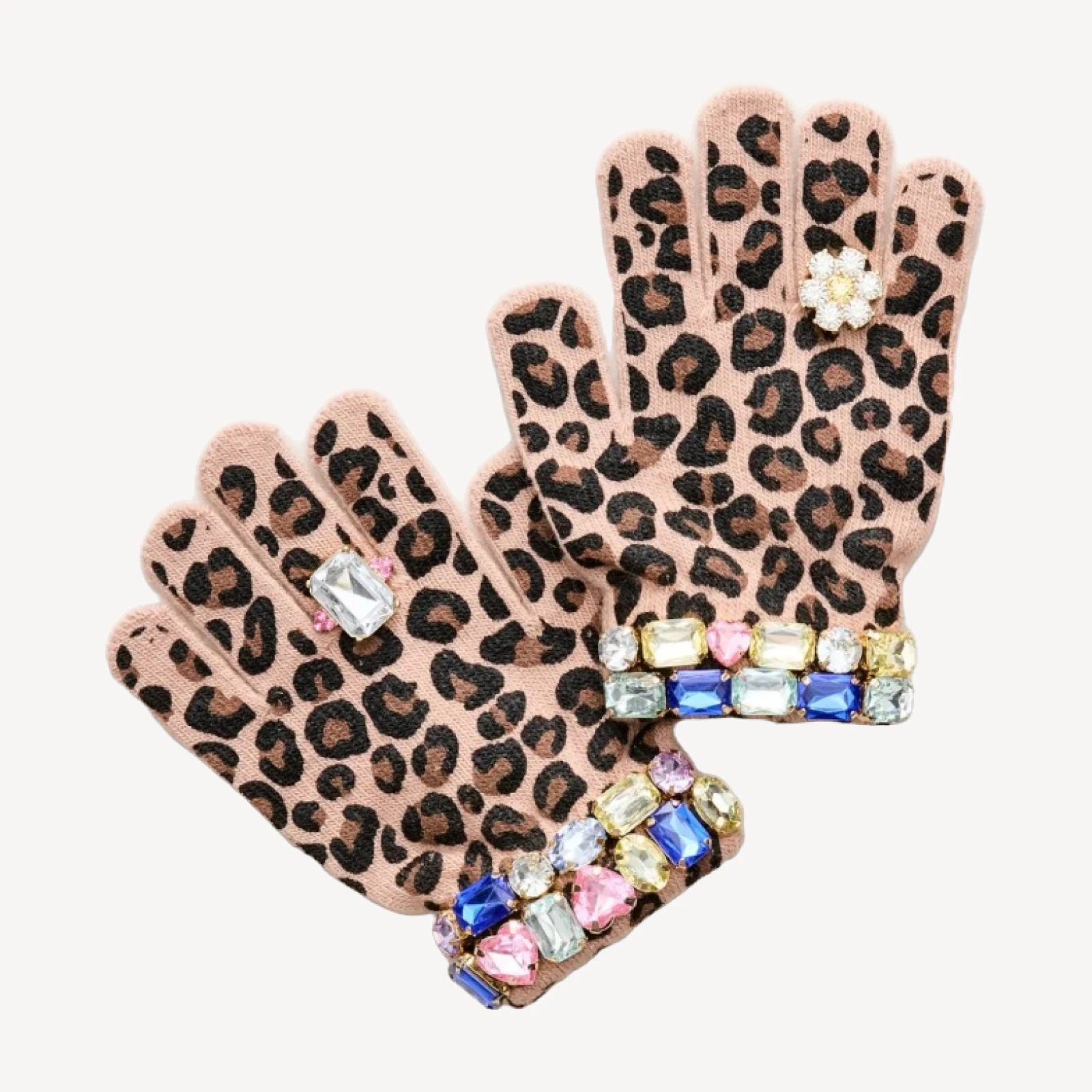 Super Smalls x Crewcuts girls' embellished leopard gloves