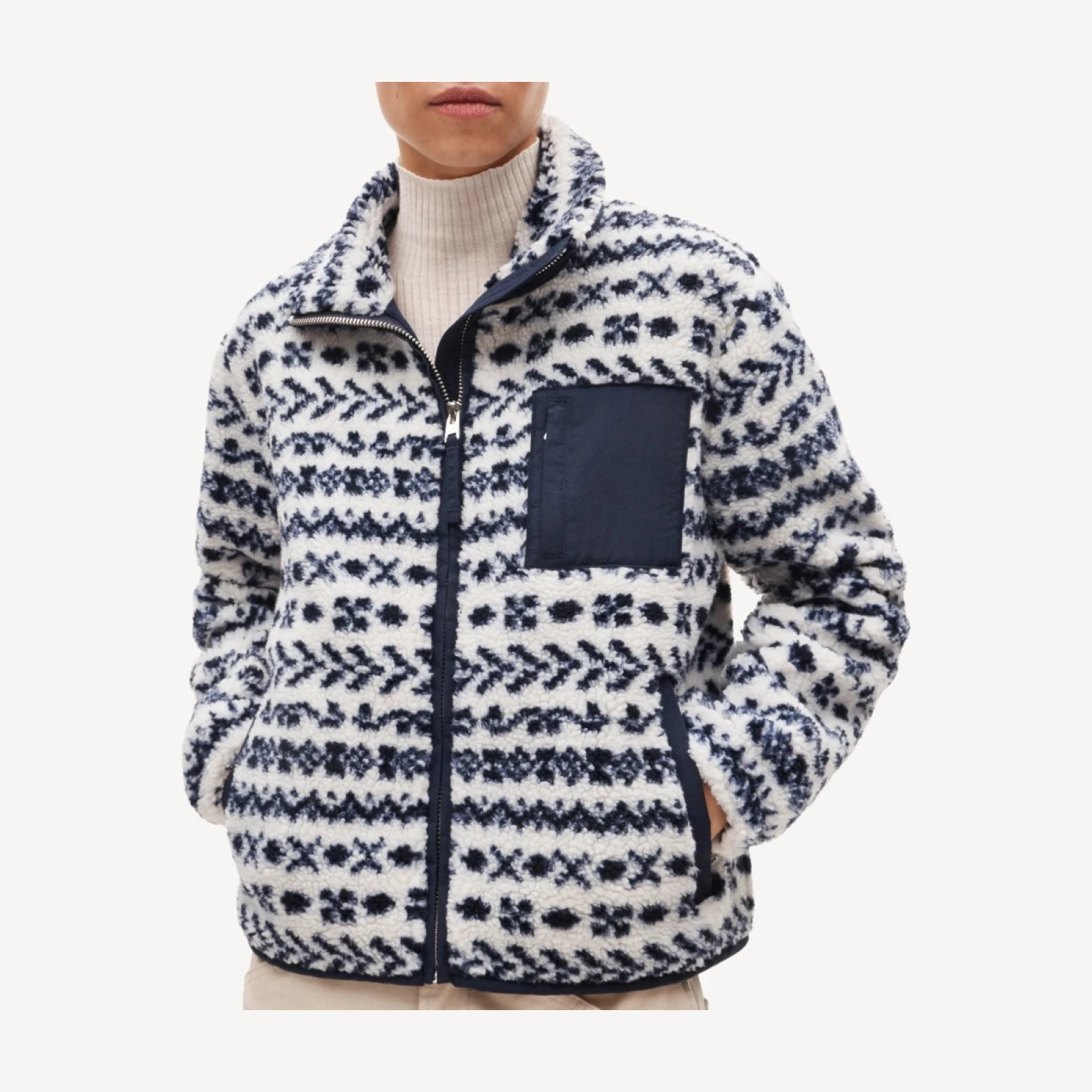 Sherpa zip-up jacket in jacquard