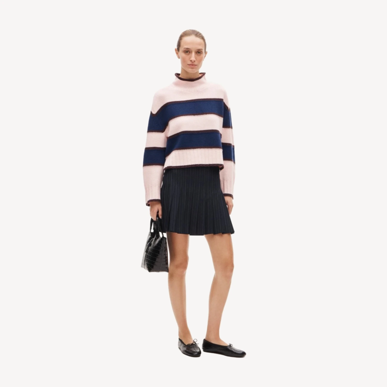Vintage wool Rollneck™ sweater in rugby stripe