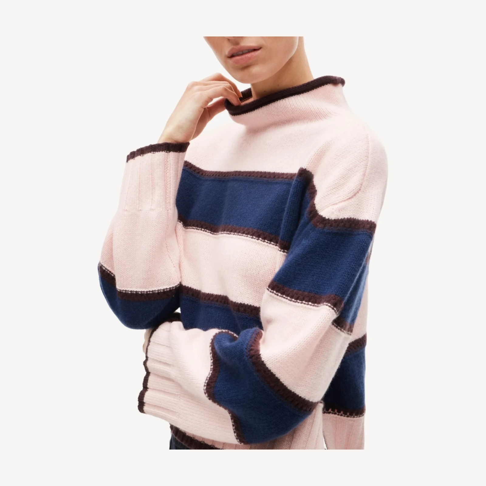 Vintage wool Rollneck™ sweater in rugby stripe