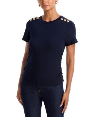 Cinq a Sept Jasper Button Shoulder Top