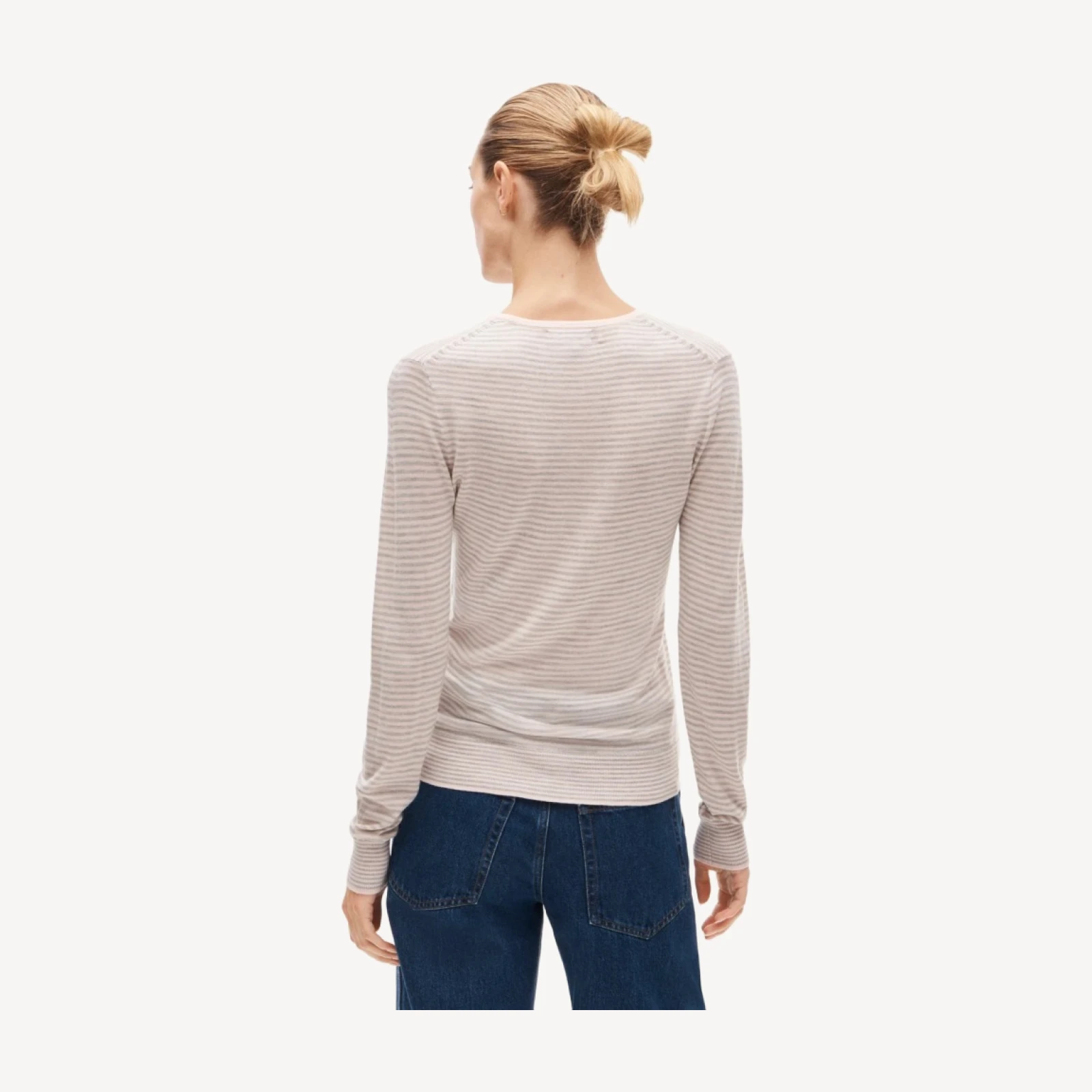 Clair crewneck sweater in striped merino wool