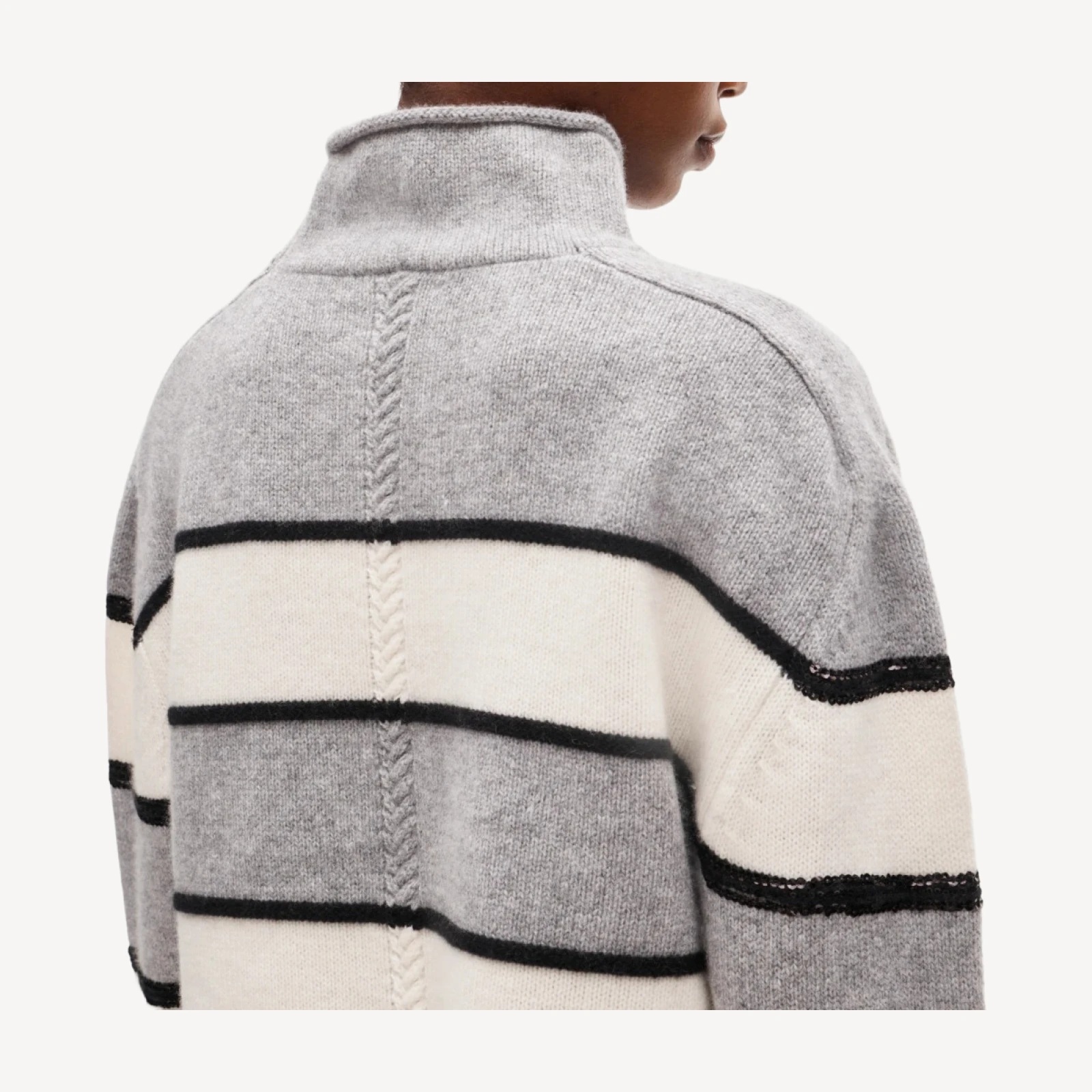 Vintage wool Rollneck™ sweater in embellished stripe