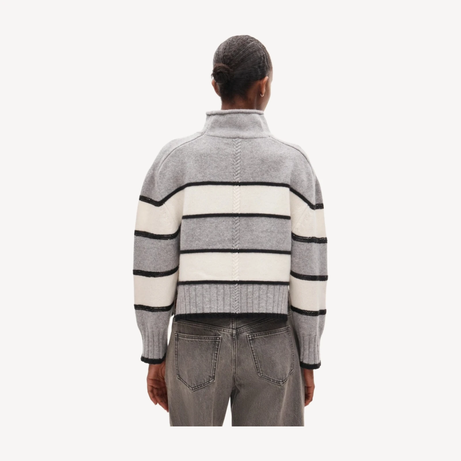 Vintage wool Rollneck™ sweater in embellished stripe