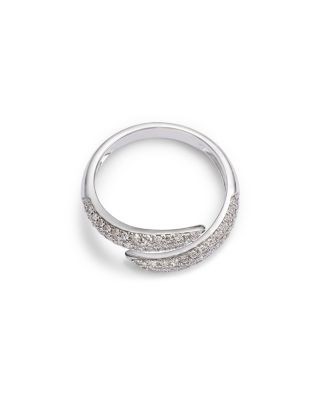 Bloomingdale's Diamond Pave Bypass Pinky Ring in 14K White Gold, 0.33 tcw