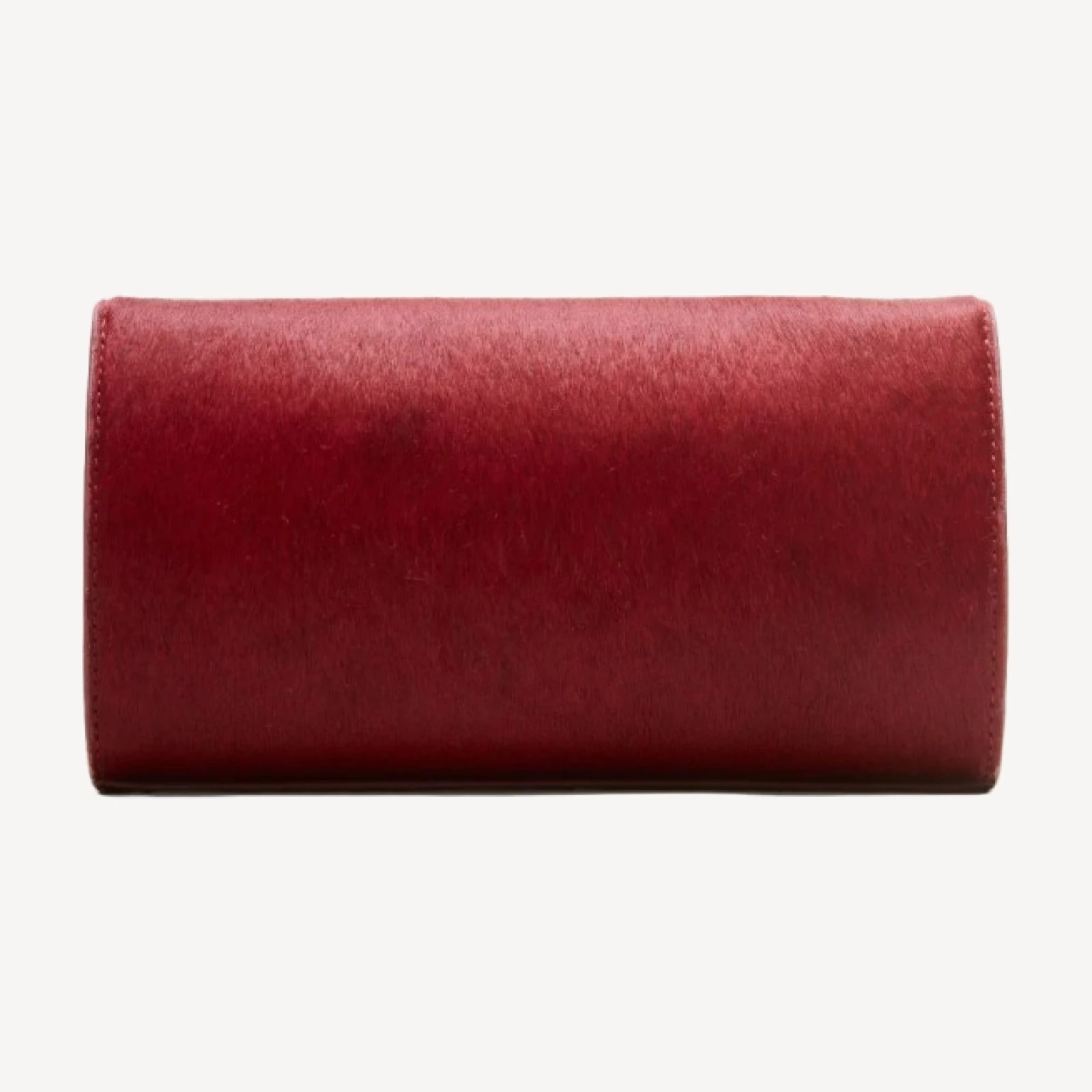 Structured clutch in calf hair