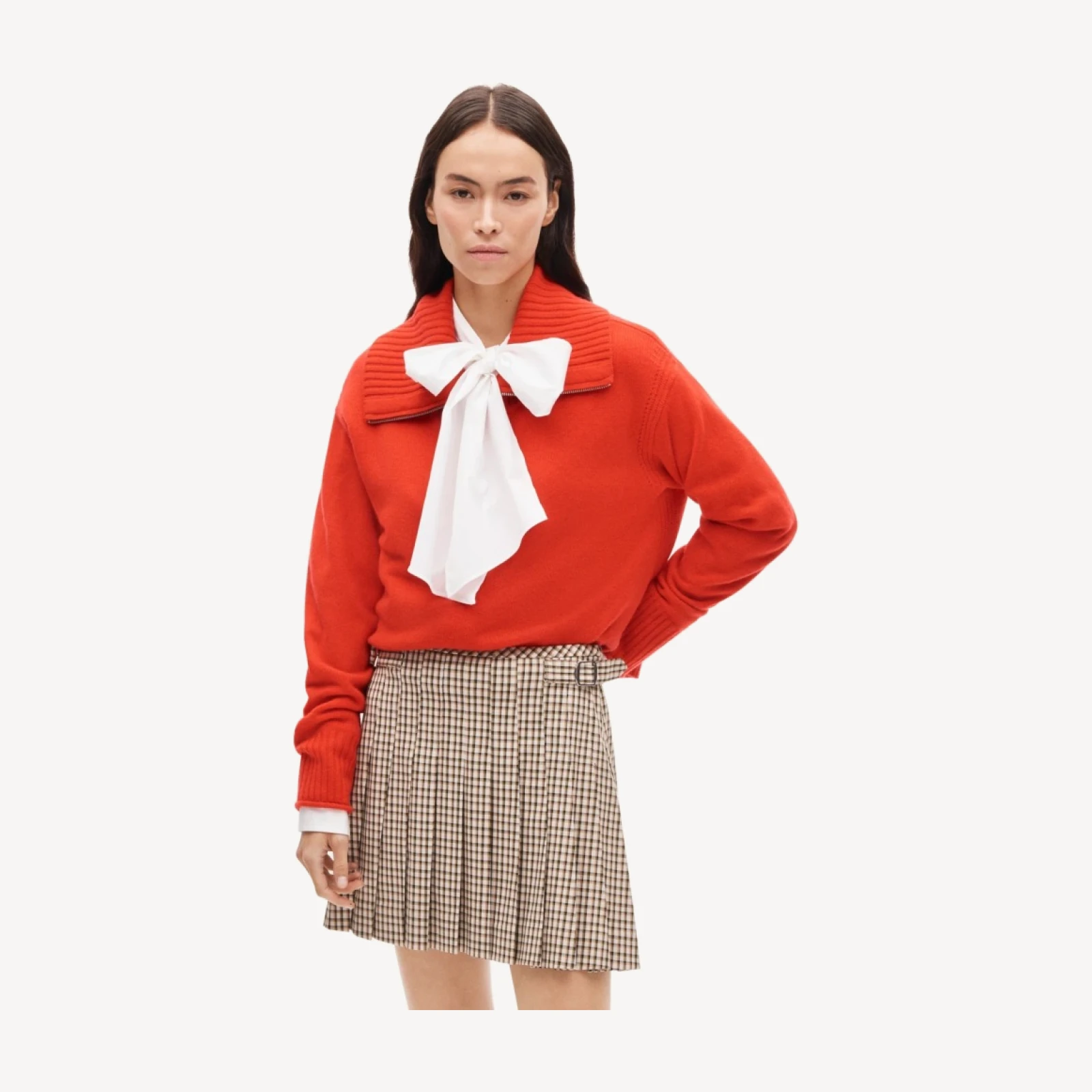 Ivy mini skirt in plaid Gramercy suiting