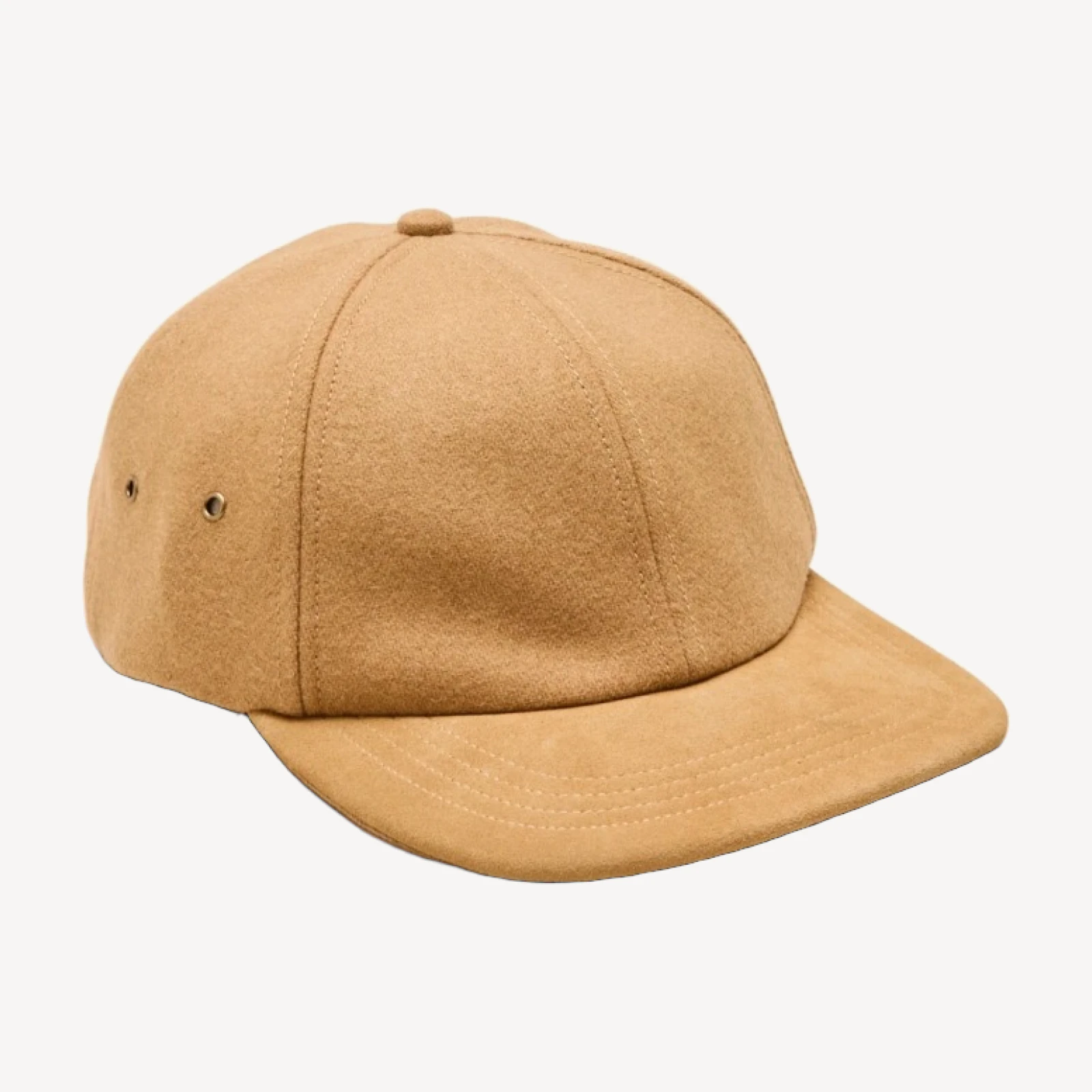 Wool-blend baseball cap with suede brim