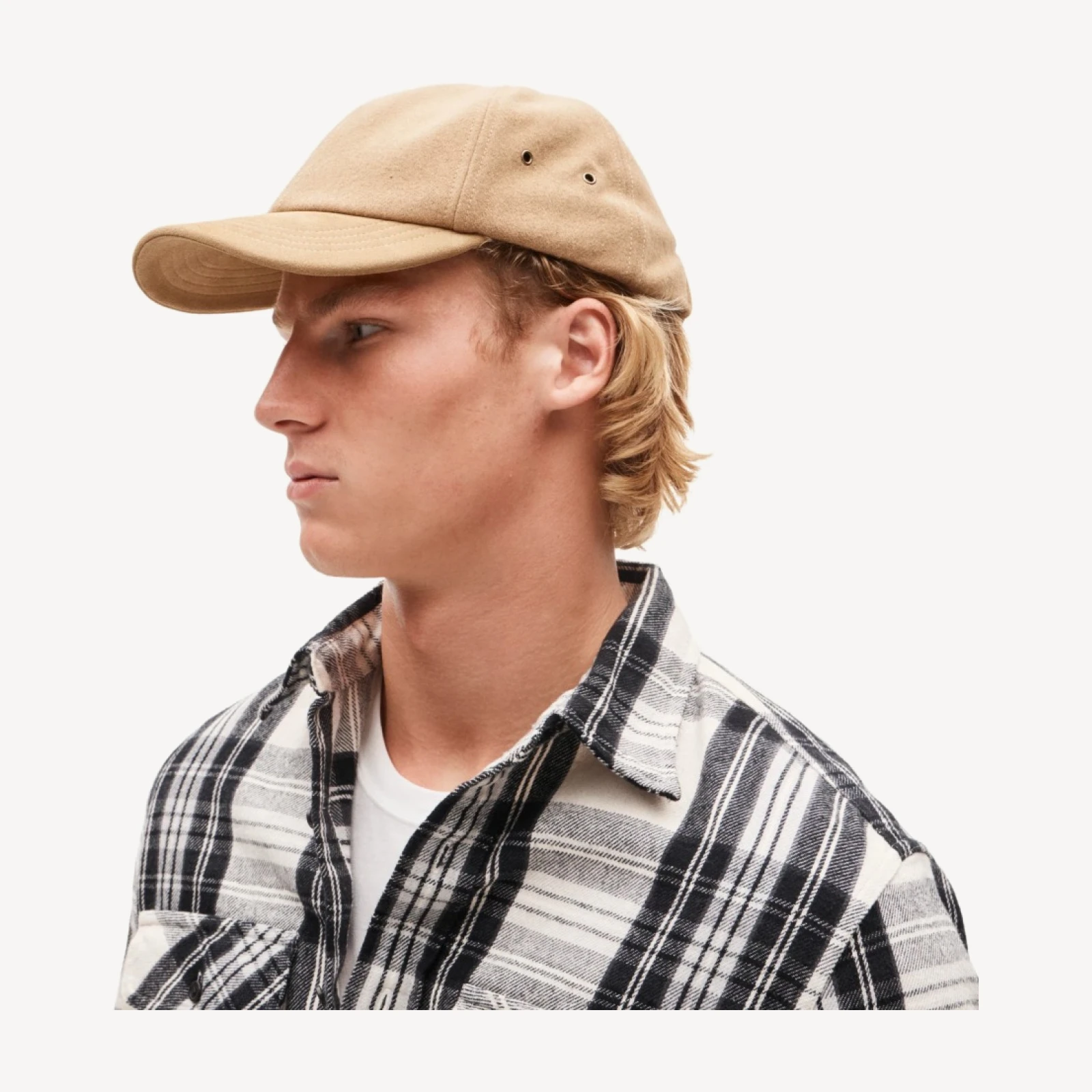 Wool-blend baseball cap with suede brim