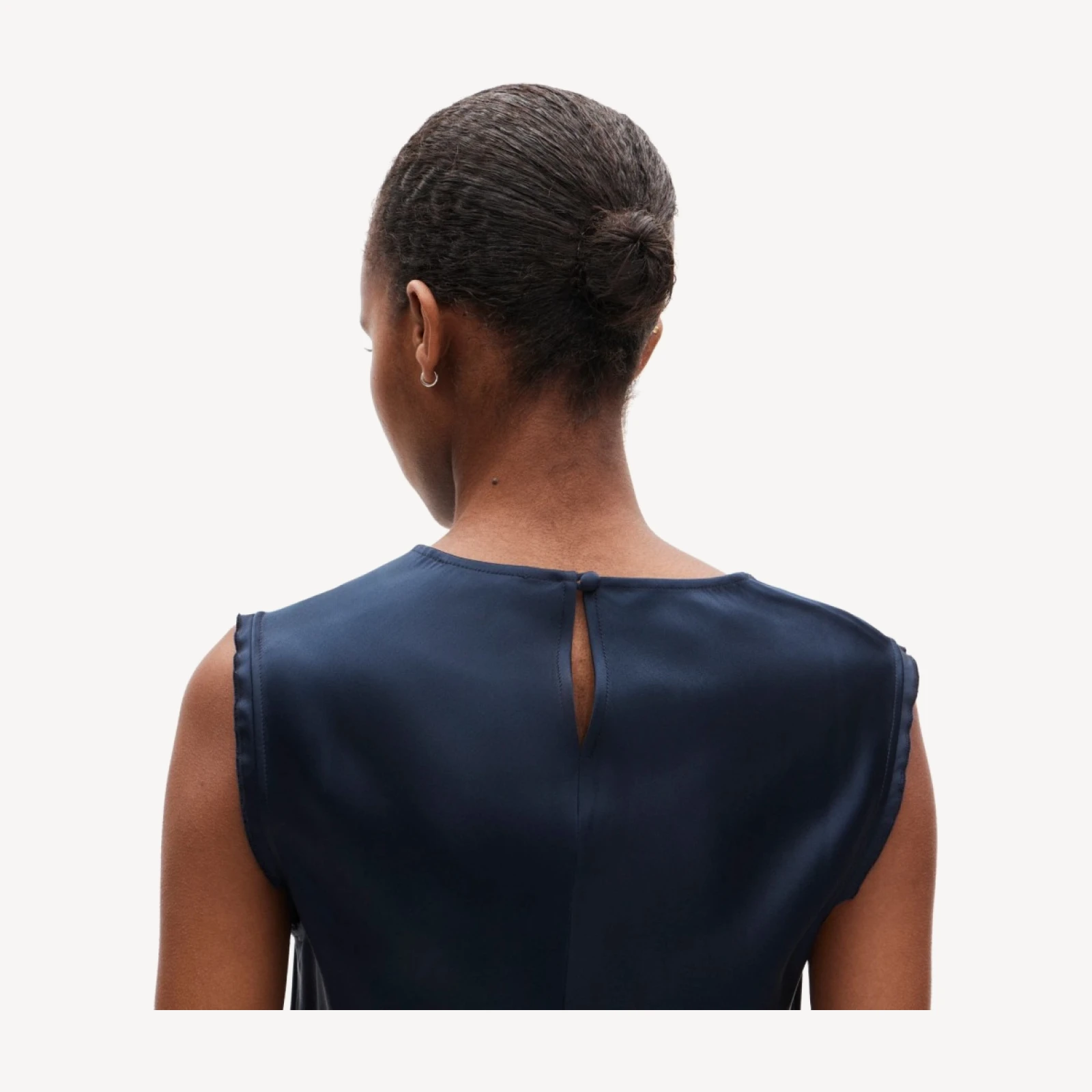 Shell top in double-faced satin