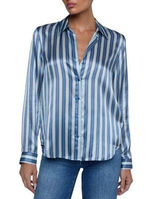 L'Agence Tyler Silk Long Sleeve Blouse