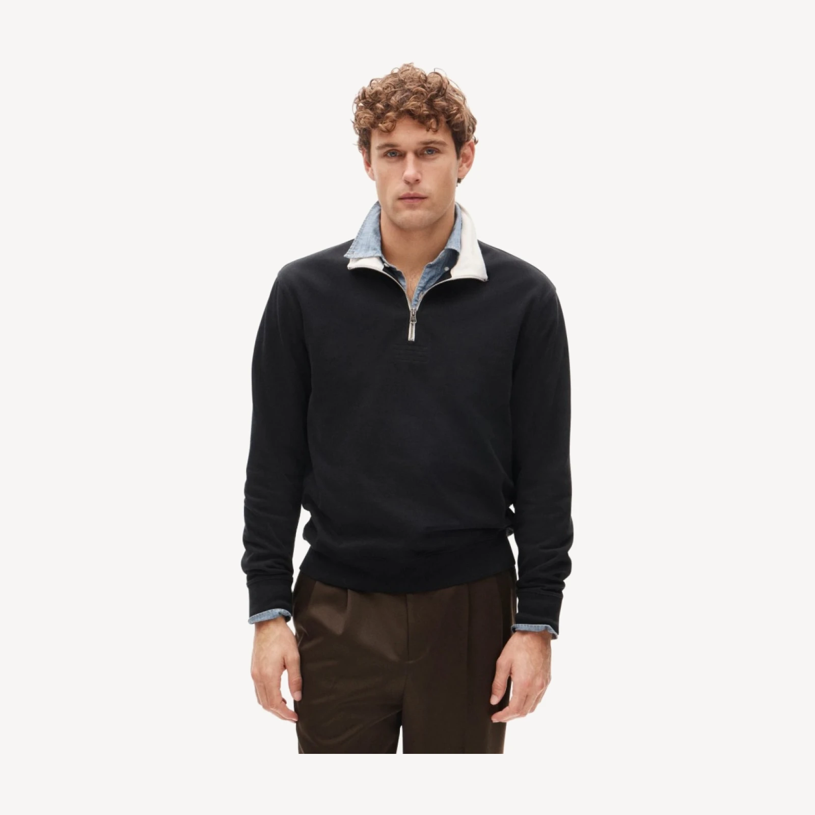 Quarter-zip rugby shirt