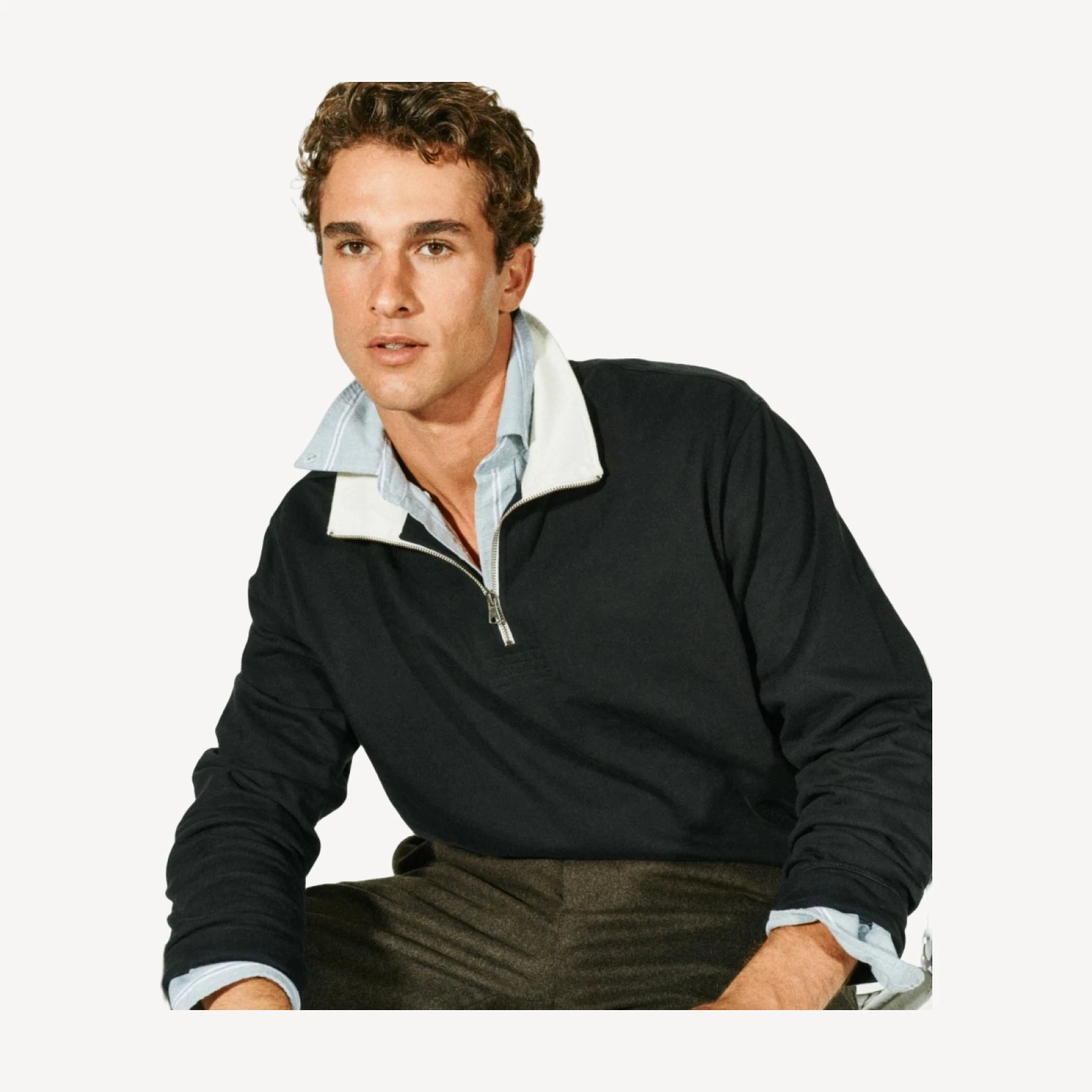 Quarter-zip rugby shirt