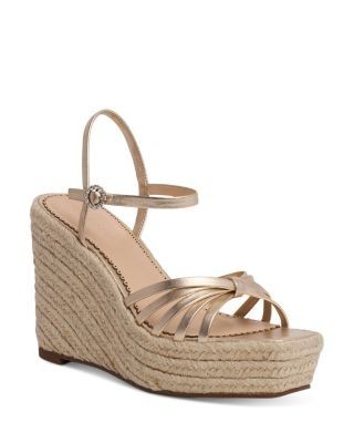 Cinq a Sept Women's Helen Metallic Espadrille Wedge Sandals