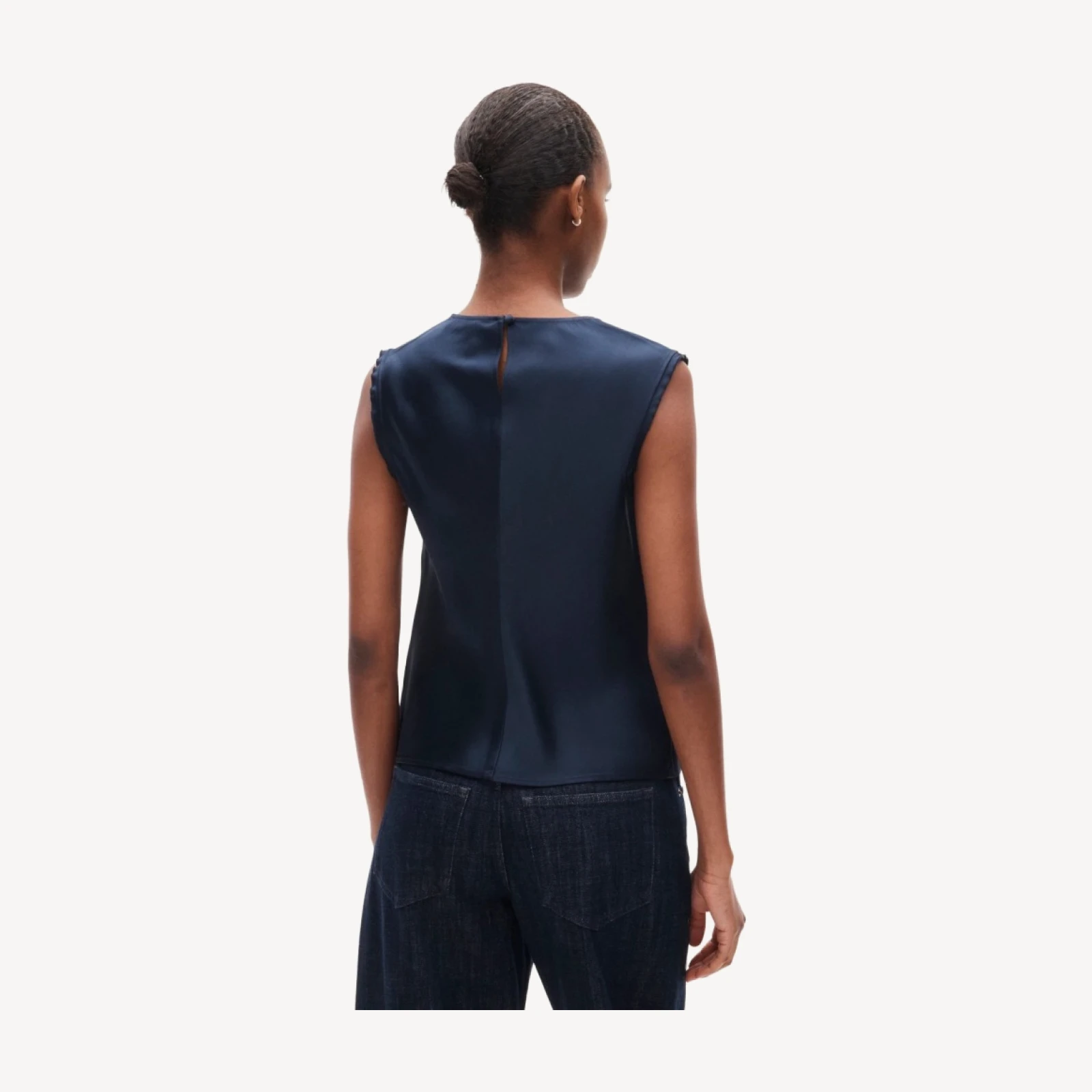 Shell top in double-faced satin