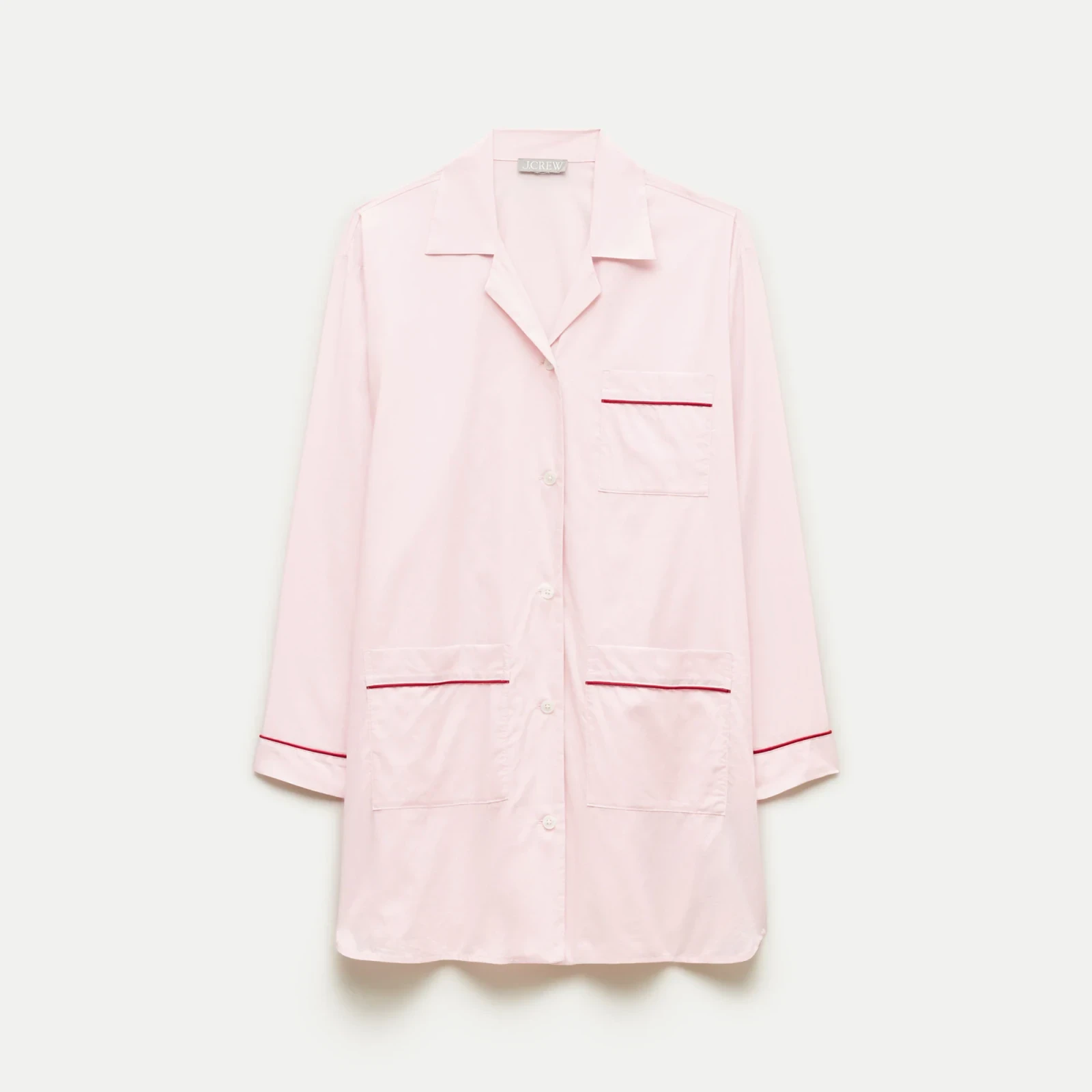 Button-up sleep shirt in cotton poplin