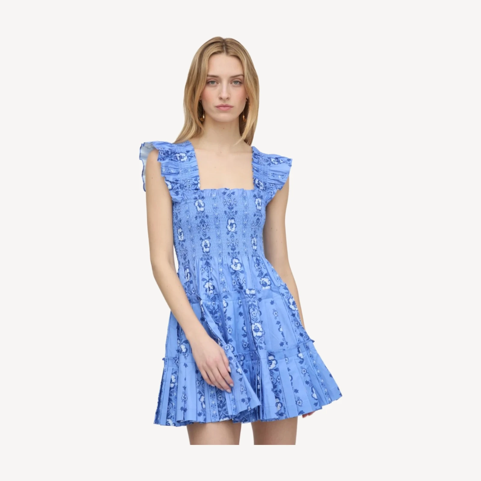The Charlotte Nap Dress - Blue Arcadia Border