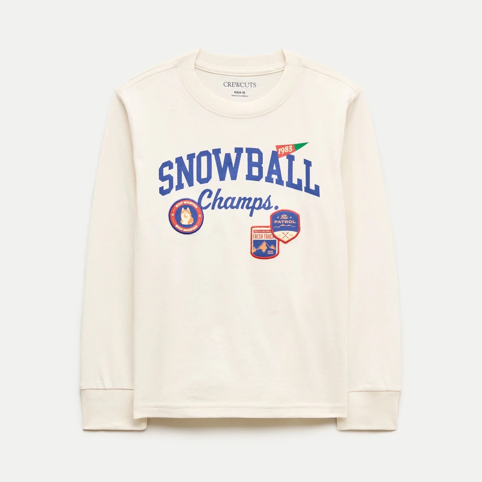 Kids' long-sleeve "Snowball Day" graphic T-shirt