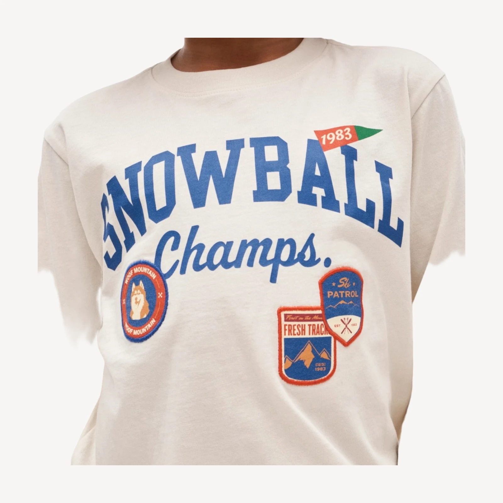 Kids' long-sleeve "Snowball Day" graphic T-shirt