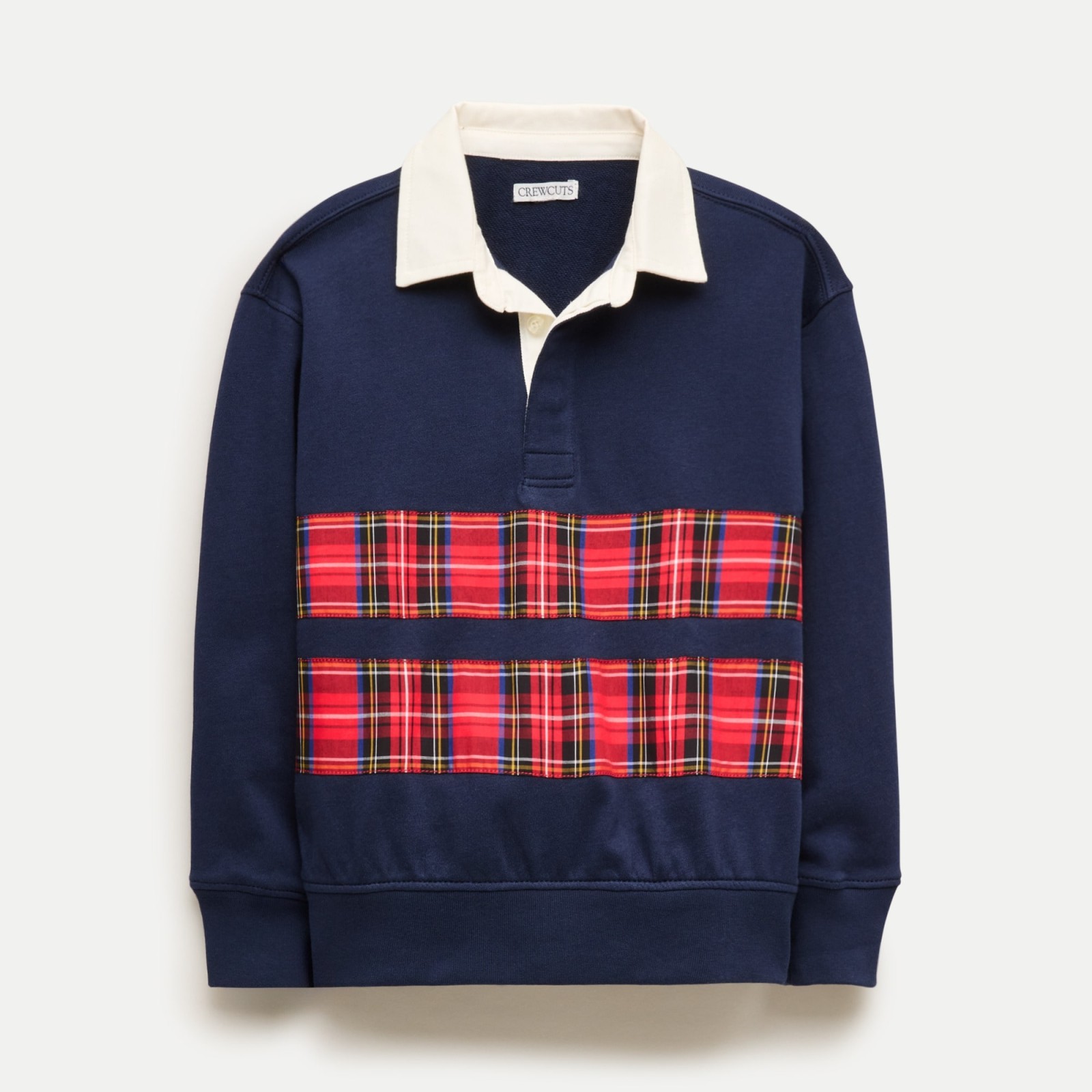 Kids' rugby sweatshirt in tartan stripe