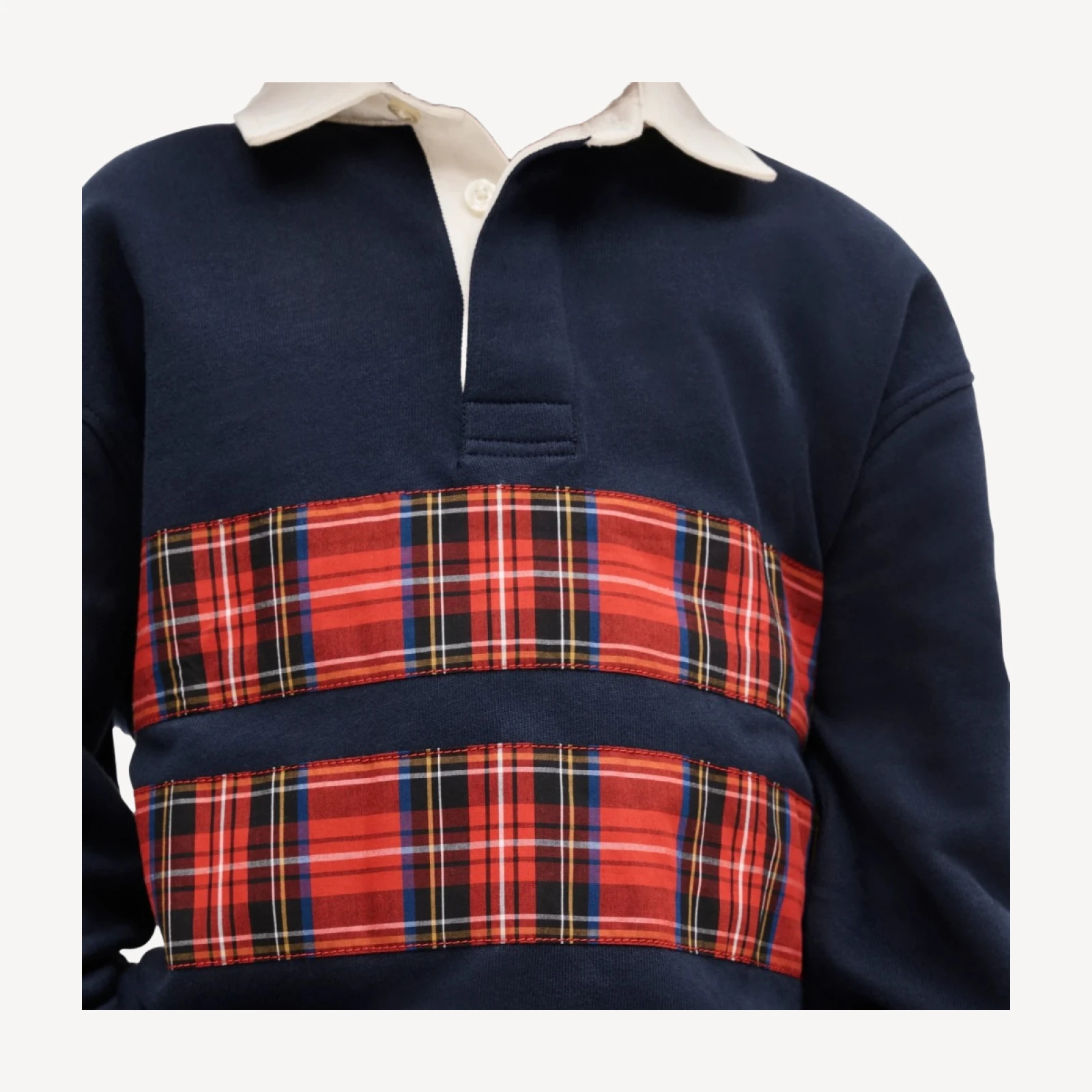 Kids' rugby sweatshirt in tartan stripe