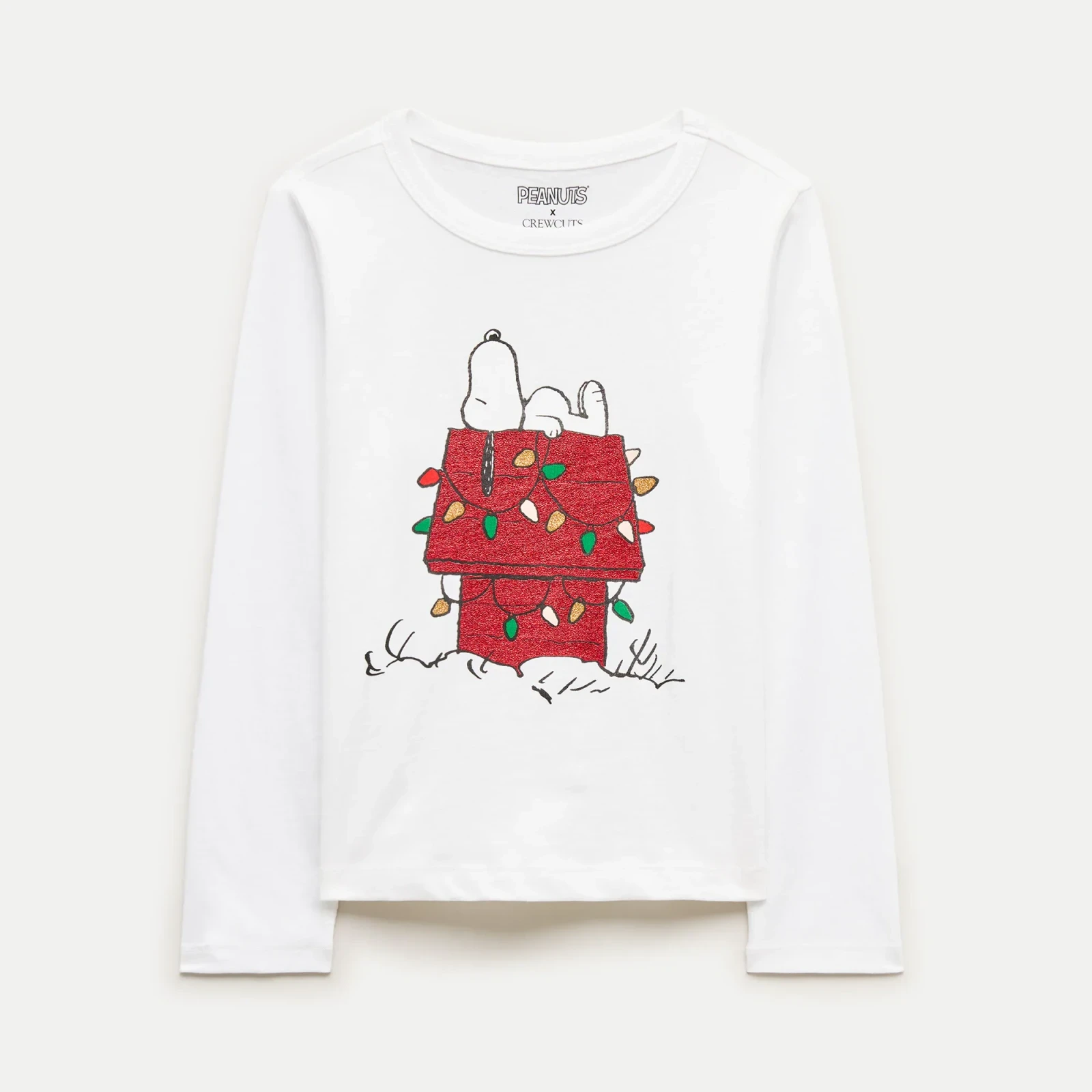 Peanuts® x Crewcuts kids' holiday lights graphic T-shirt