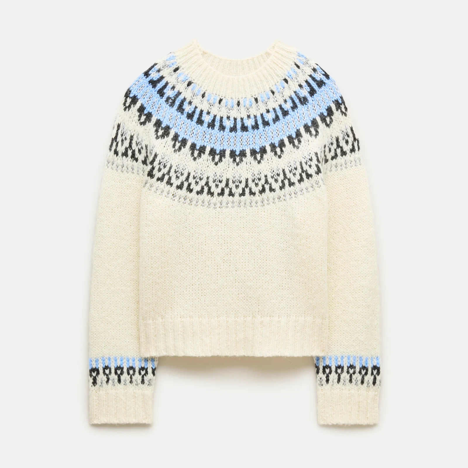 Fair Isle mockneck sweater