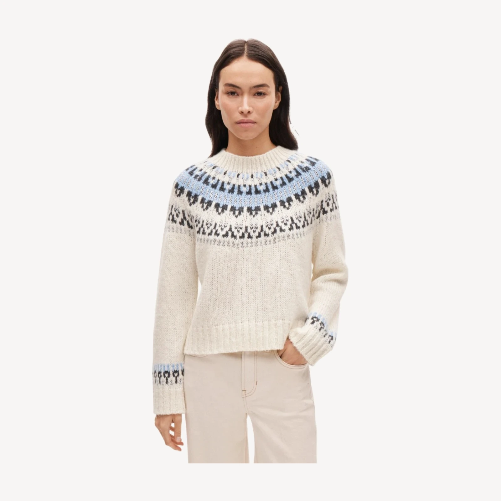 Fair Isle mockneck sweater