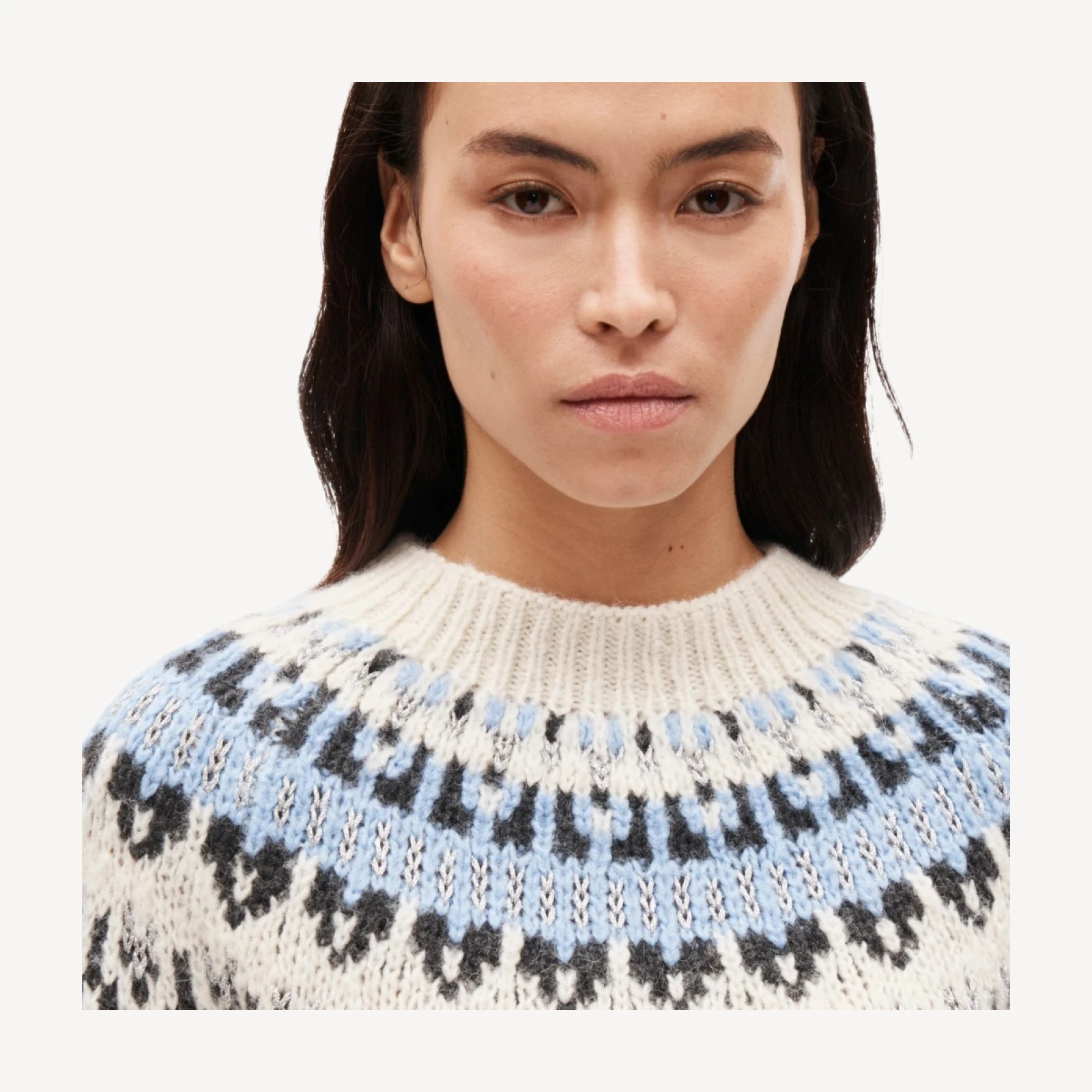 Fair Isle mockneck sweater