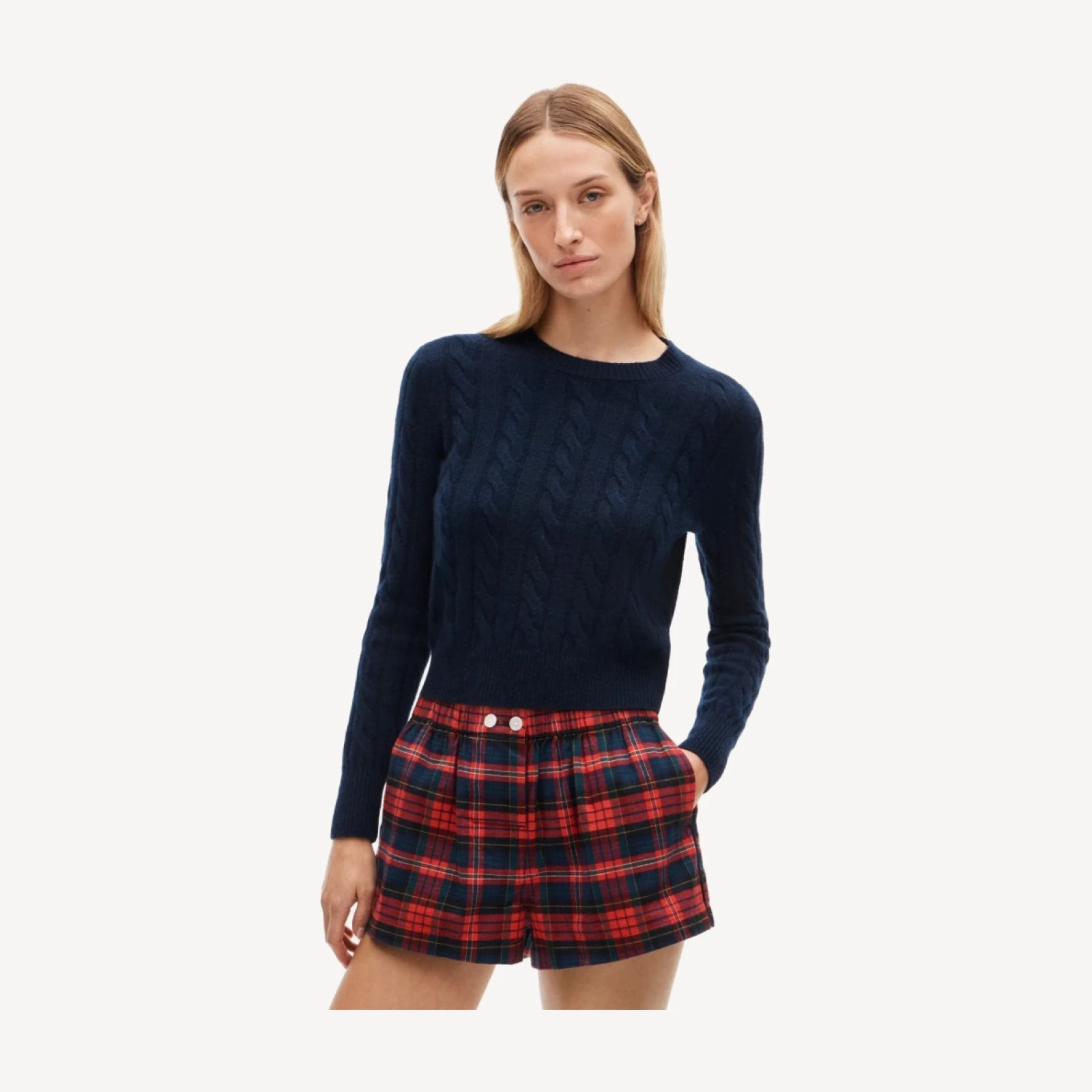 Flannel boxer short in plaid