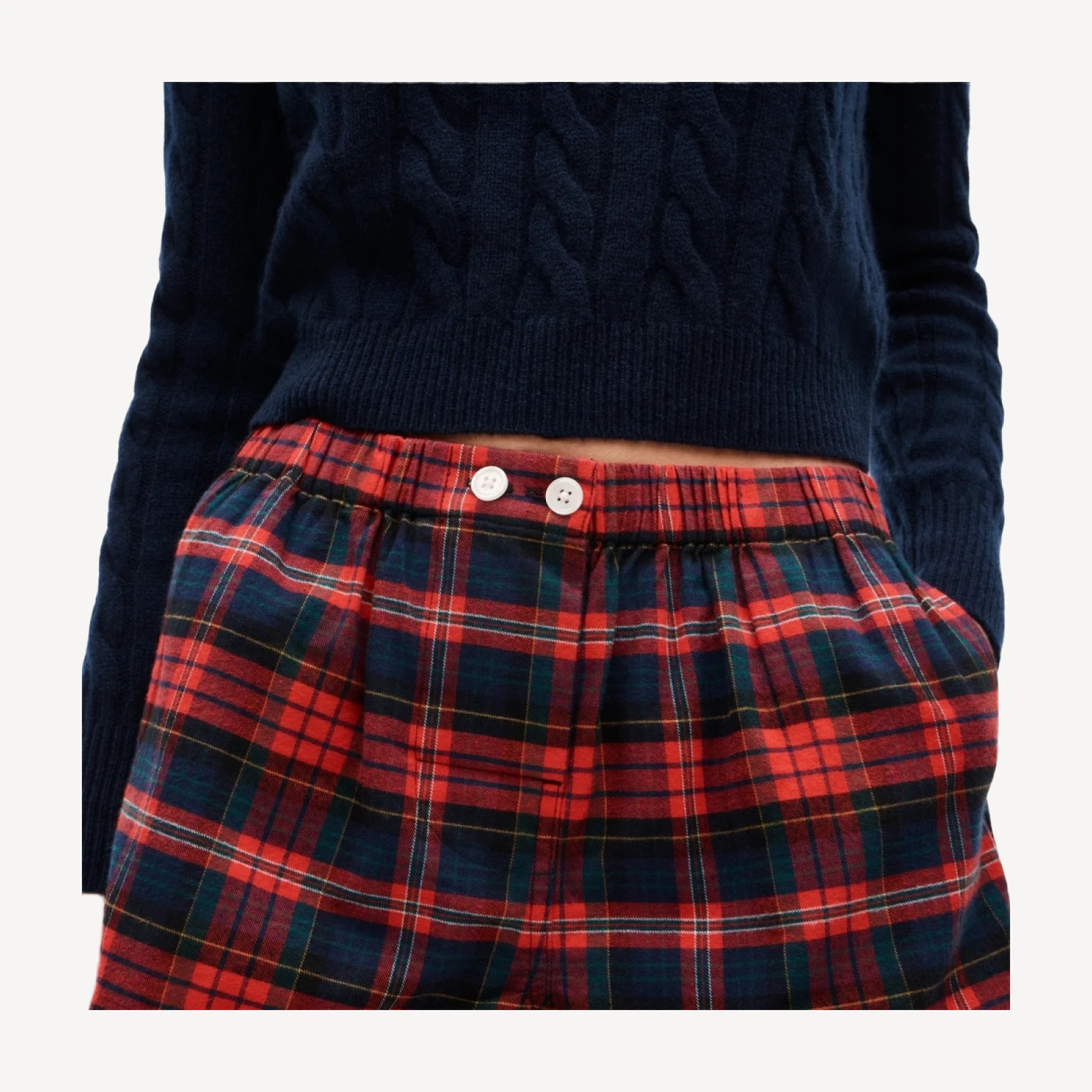 Flannel boxer short in plaid