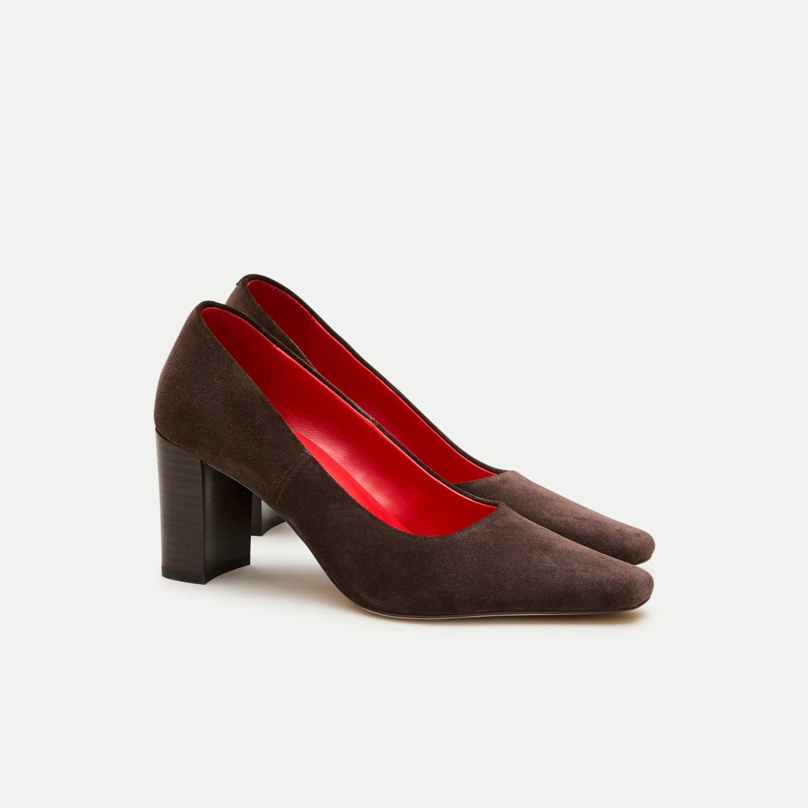 Block heel pumps in suede