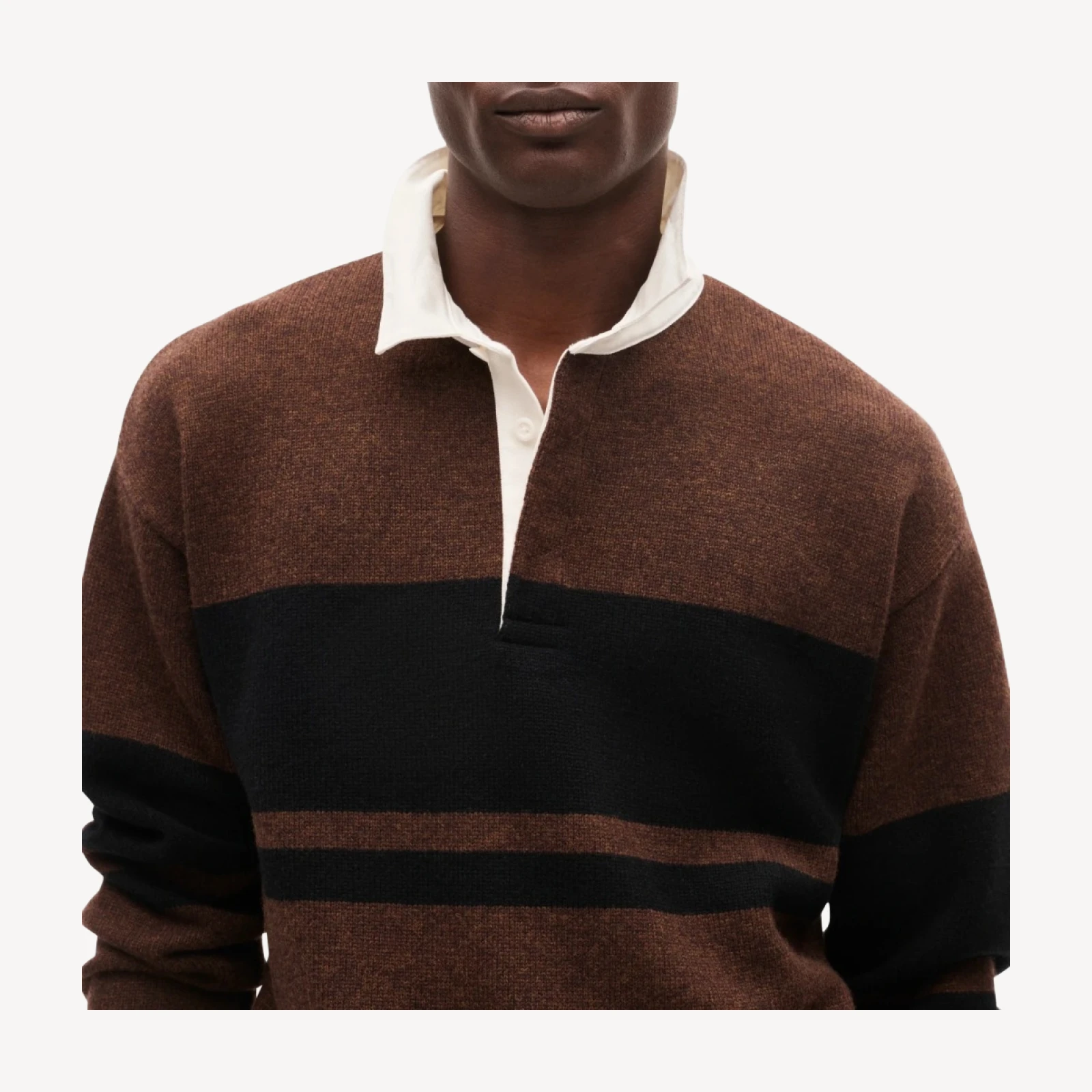 Wool rugby sweater in stripe