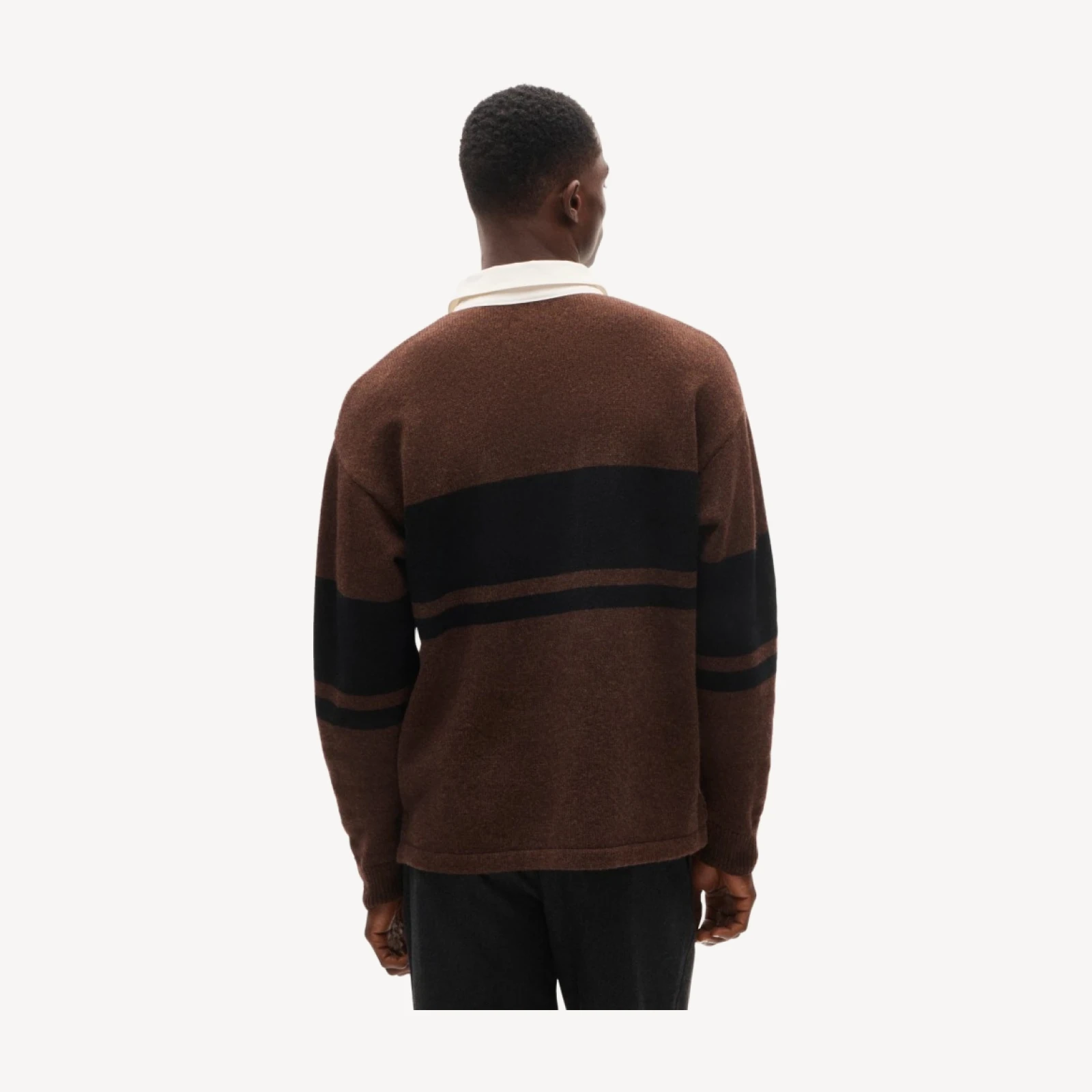 Wool rugby sweater in stripe