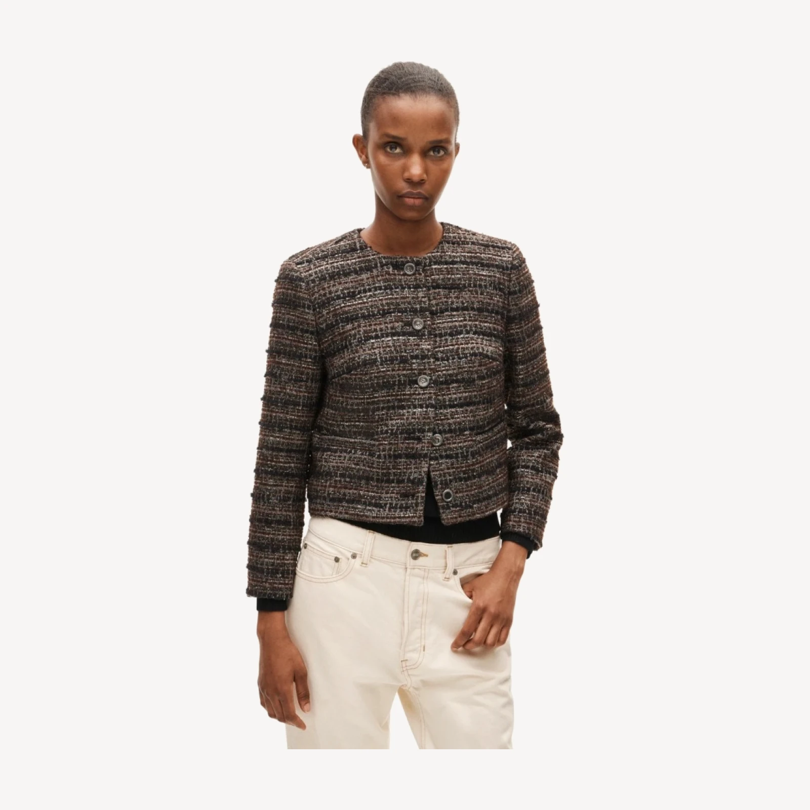 Lady jacket in striped tweed