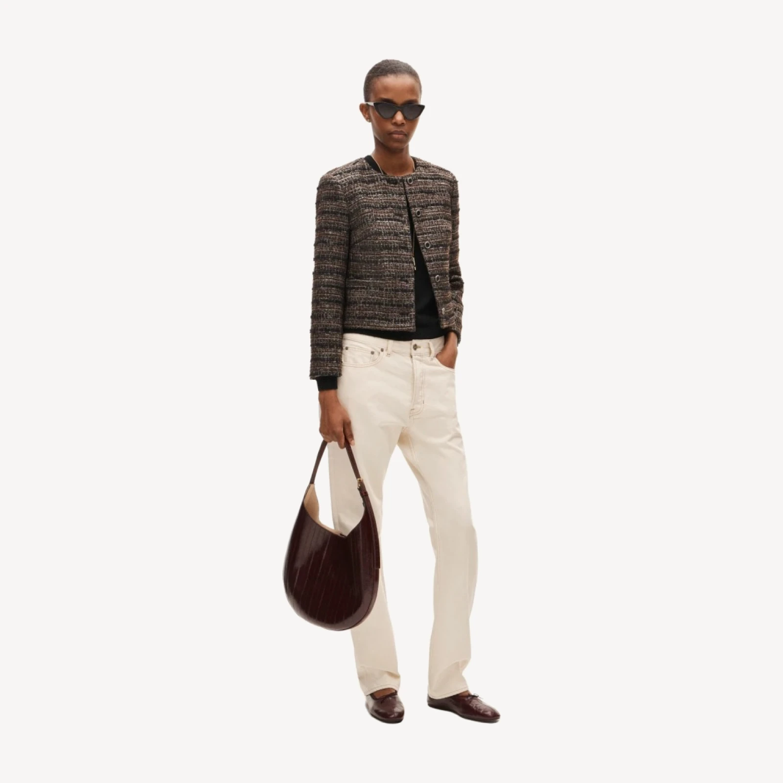 Lady jacket in striped tweed