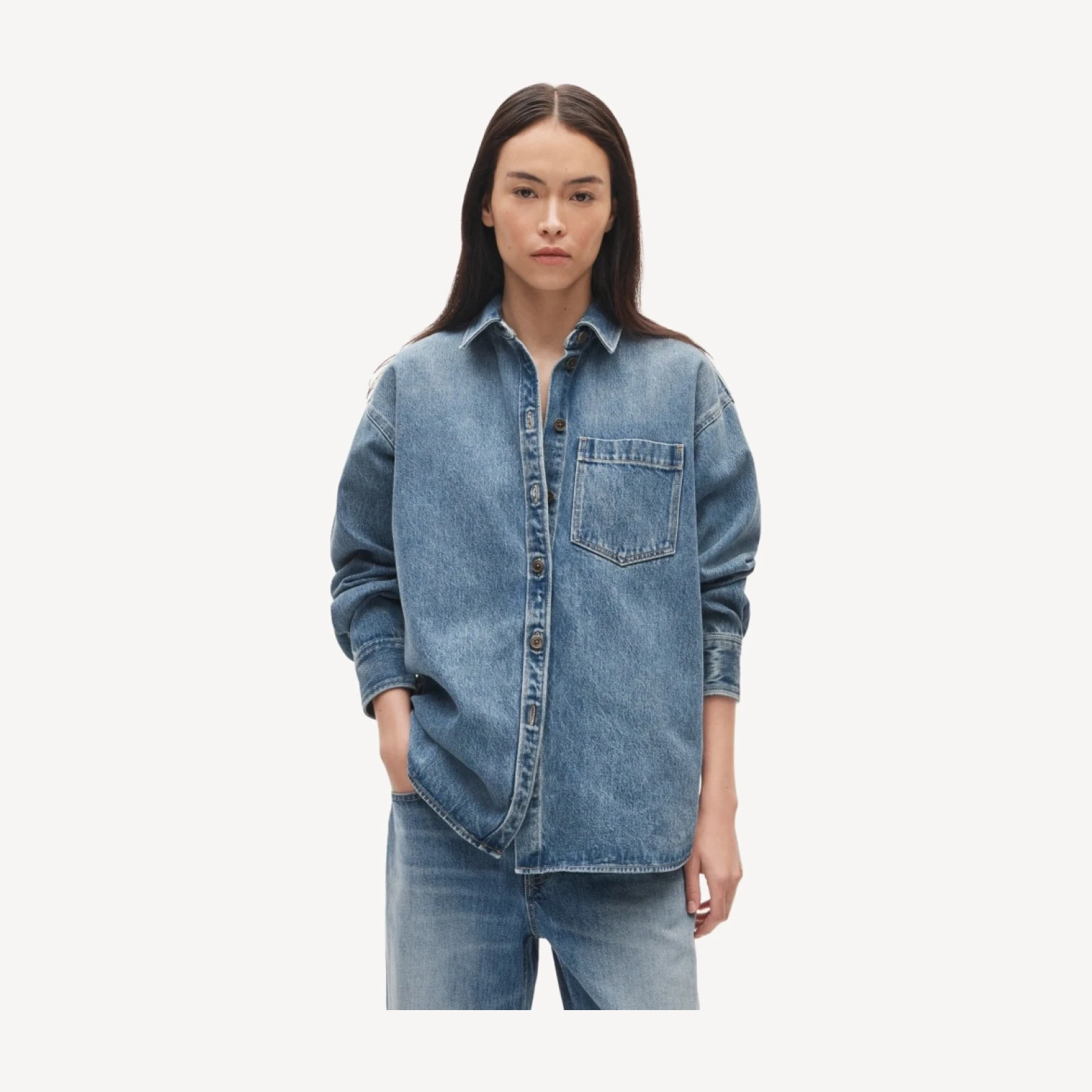Étienne oversized button-up shirt in denim