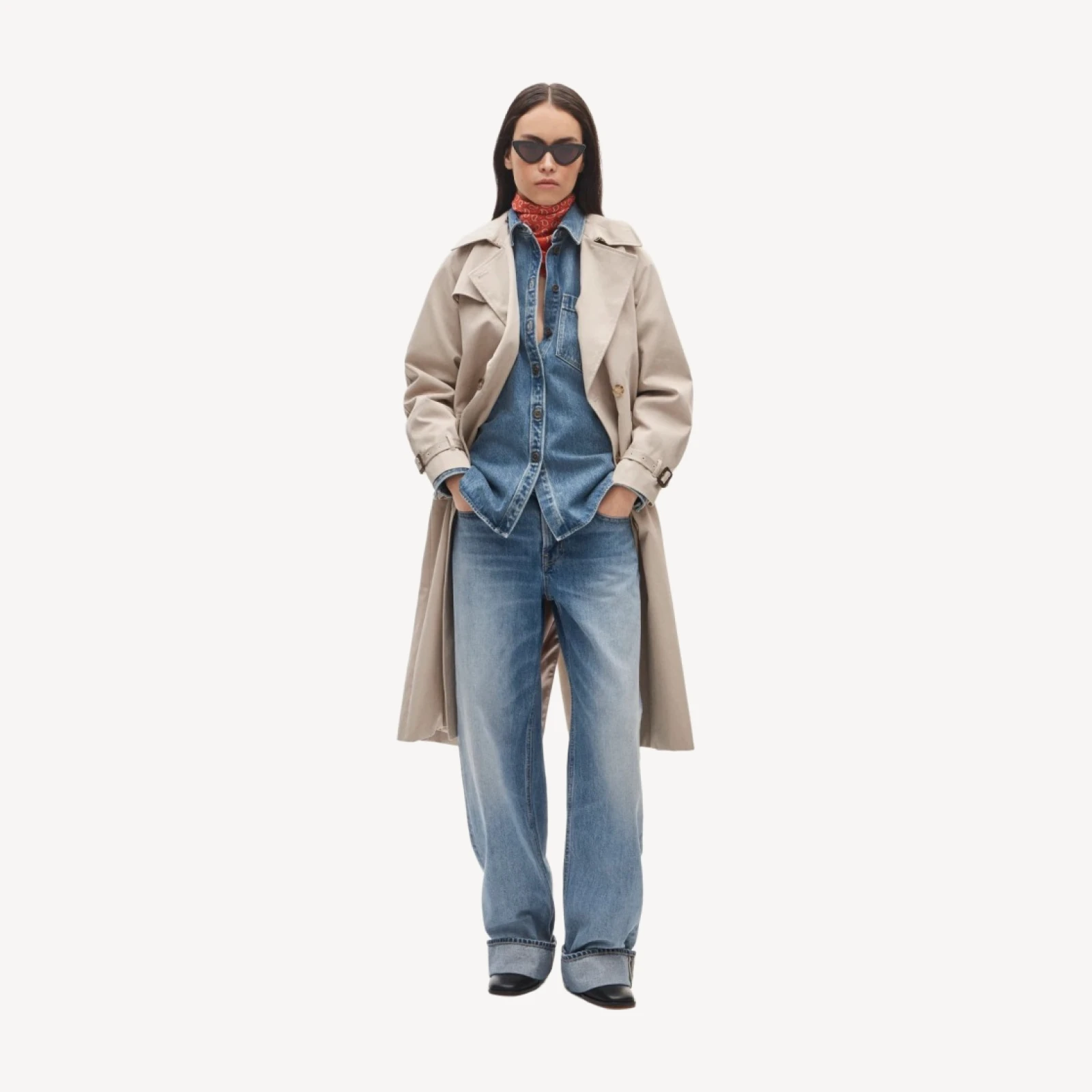 Étienne oversized button-up shirt in denim