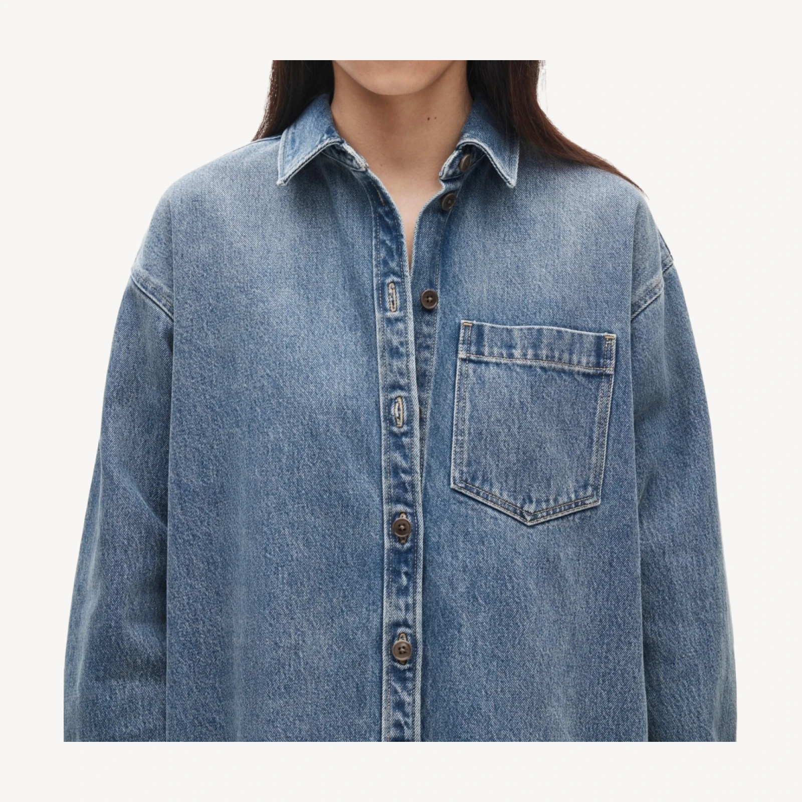 Étienne oversized button-up shirt in denim