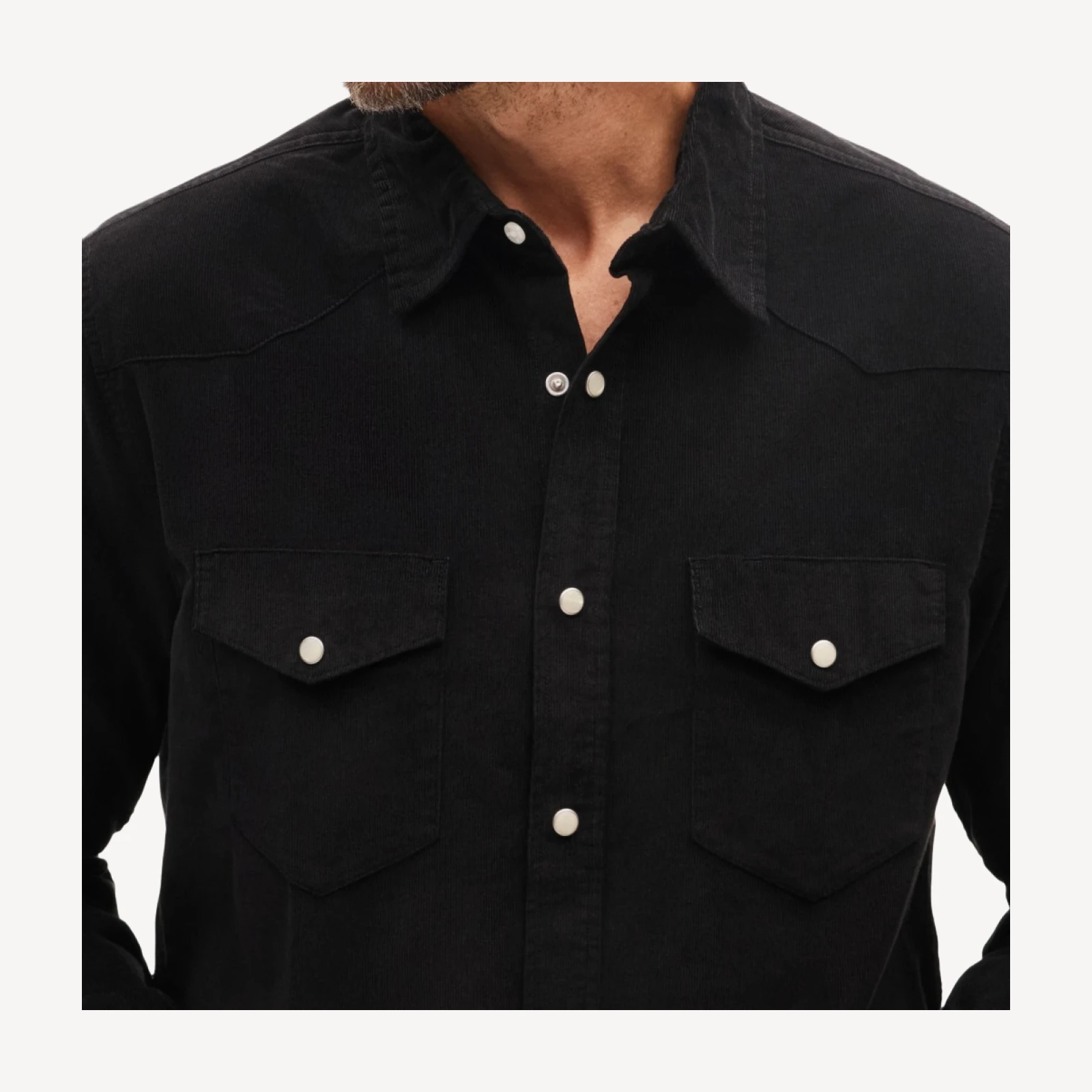 Fine-wale corduroy western shirt