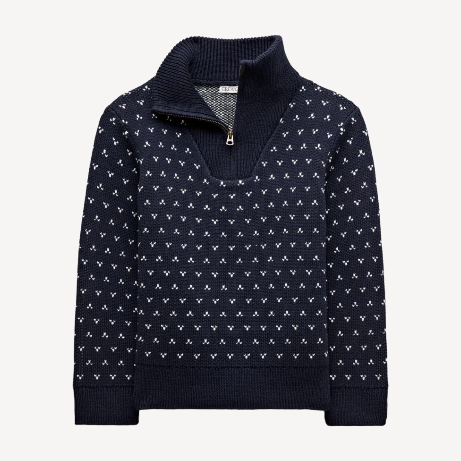 Kids' bird's-eye quarter-zip sweater in heritage cotton