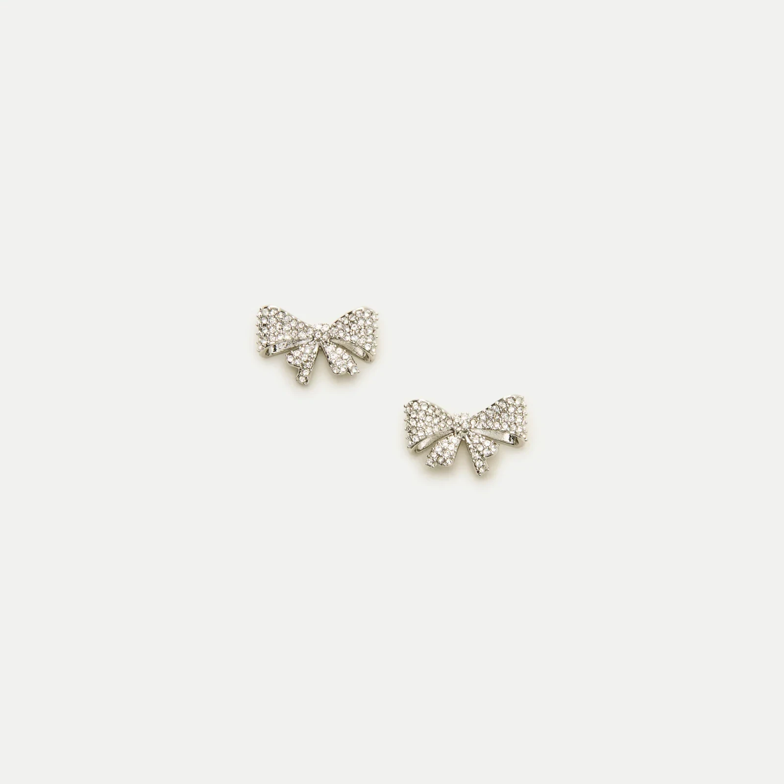 Pavé bow stud earrings