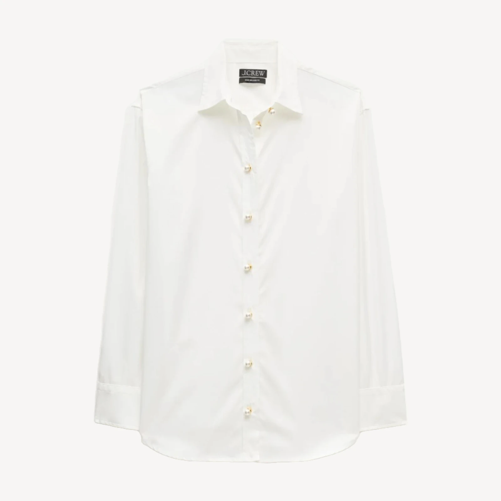 Esme button-up shirt with pearl buttons in Greenwich poplin