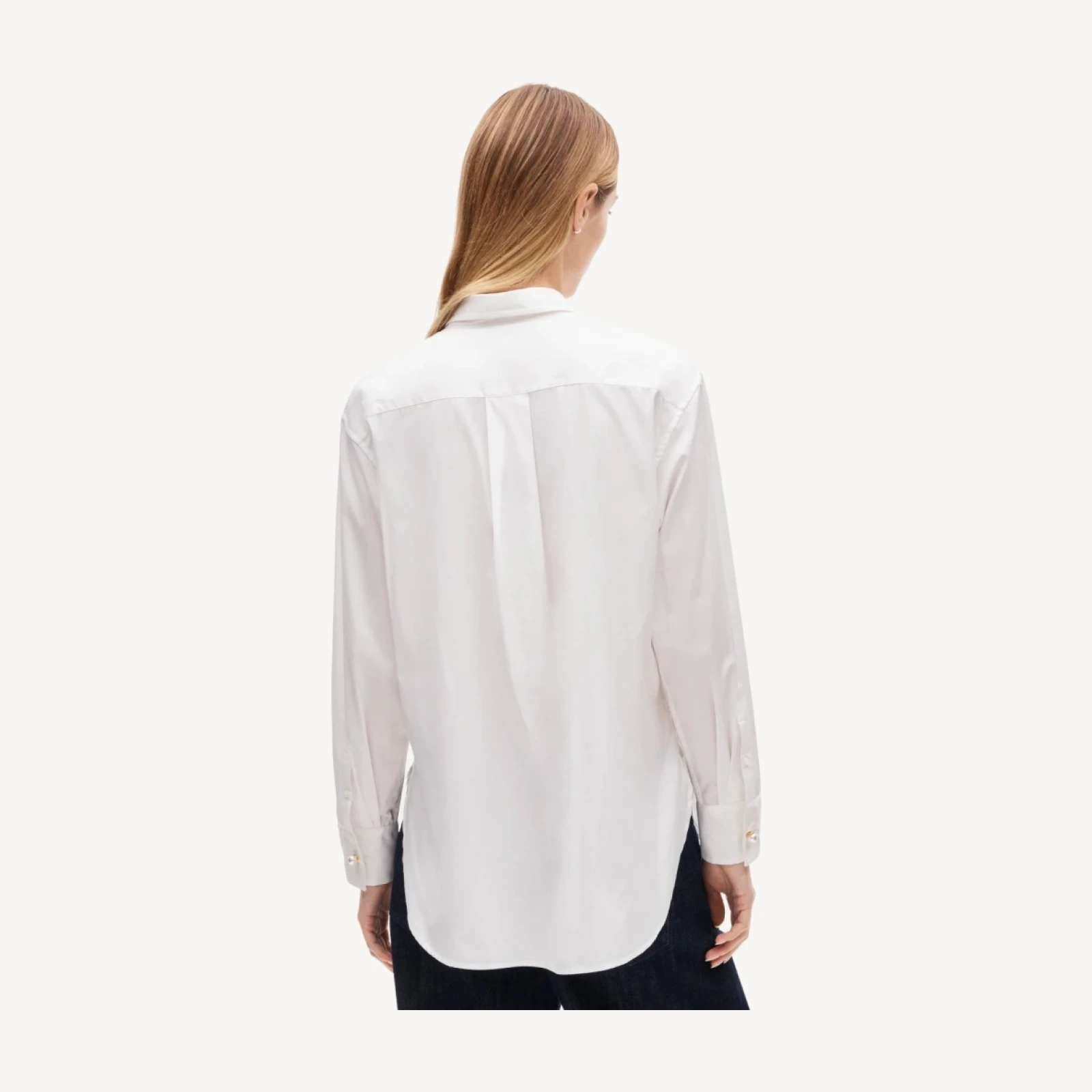 Esme button-up shirt with pearl buttons in Greenwich poplin